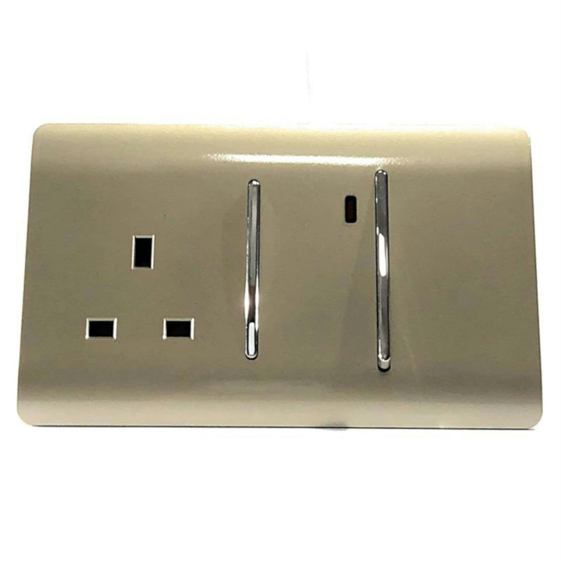 Trendi Switch Trendi 45 A Cooker Switch Inc Plug Socket & Neon Insert - Champagne Gold - Image 9