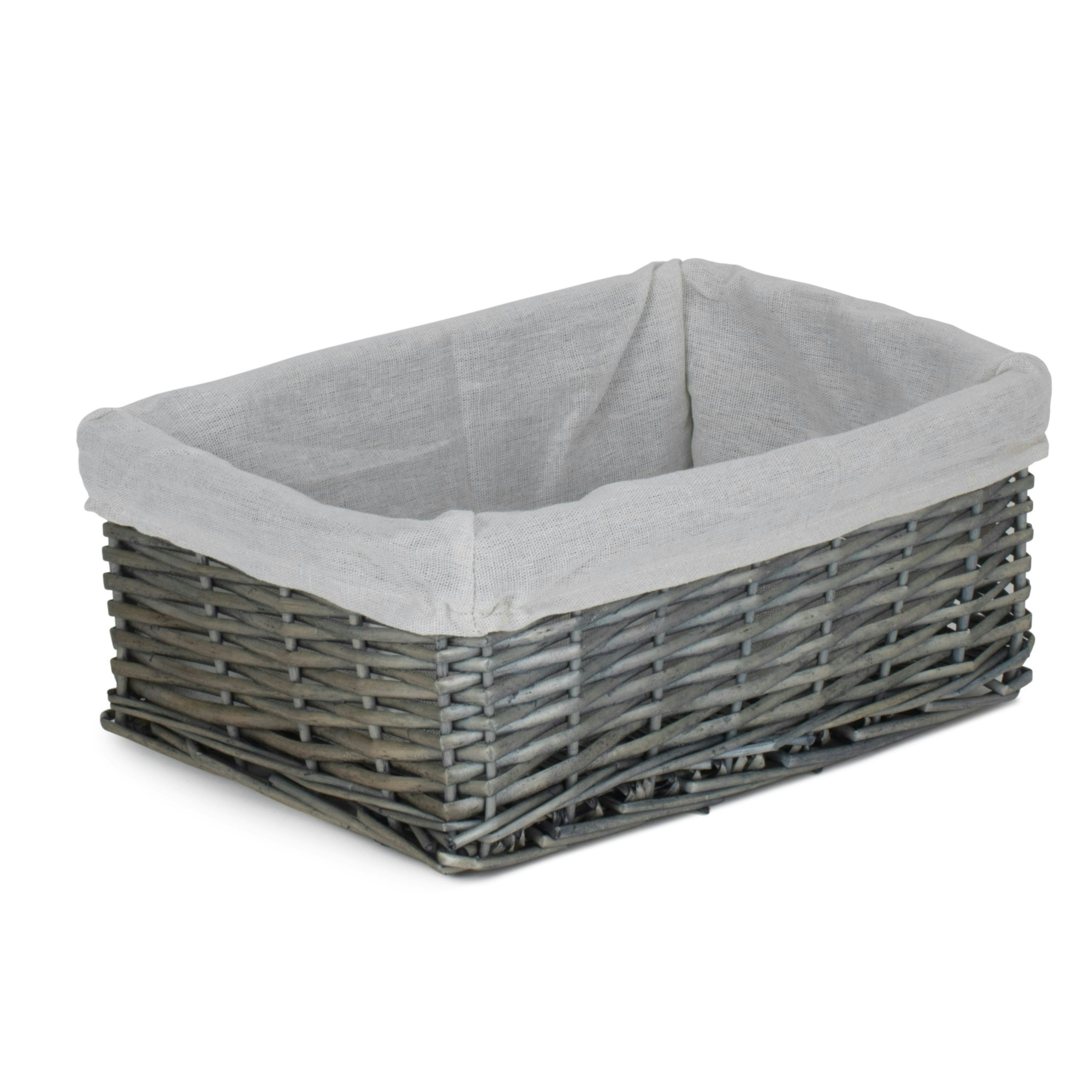 Red Hamper Antique Wash Wicker Storage Basket With Lining - Medium