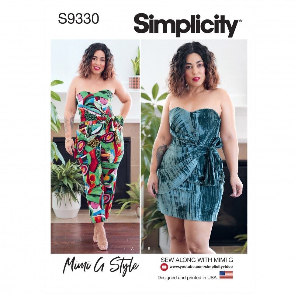 Simplicity Women's Sewing Pattern 9330, Jumpsuits, Dresses For H5 (6-8-10-12-14) - Intermediate - U5 (16-18-20-22-24)