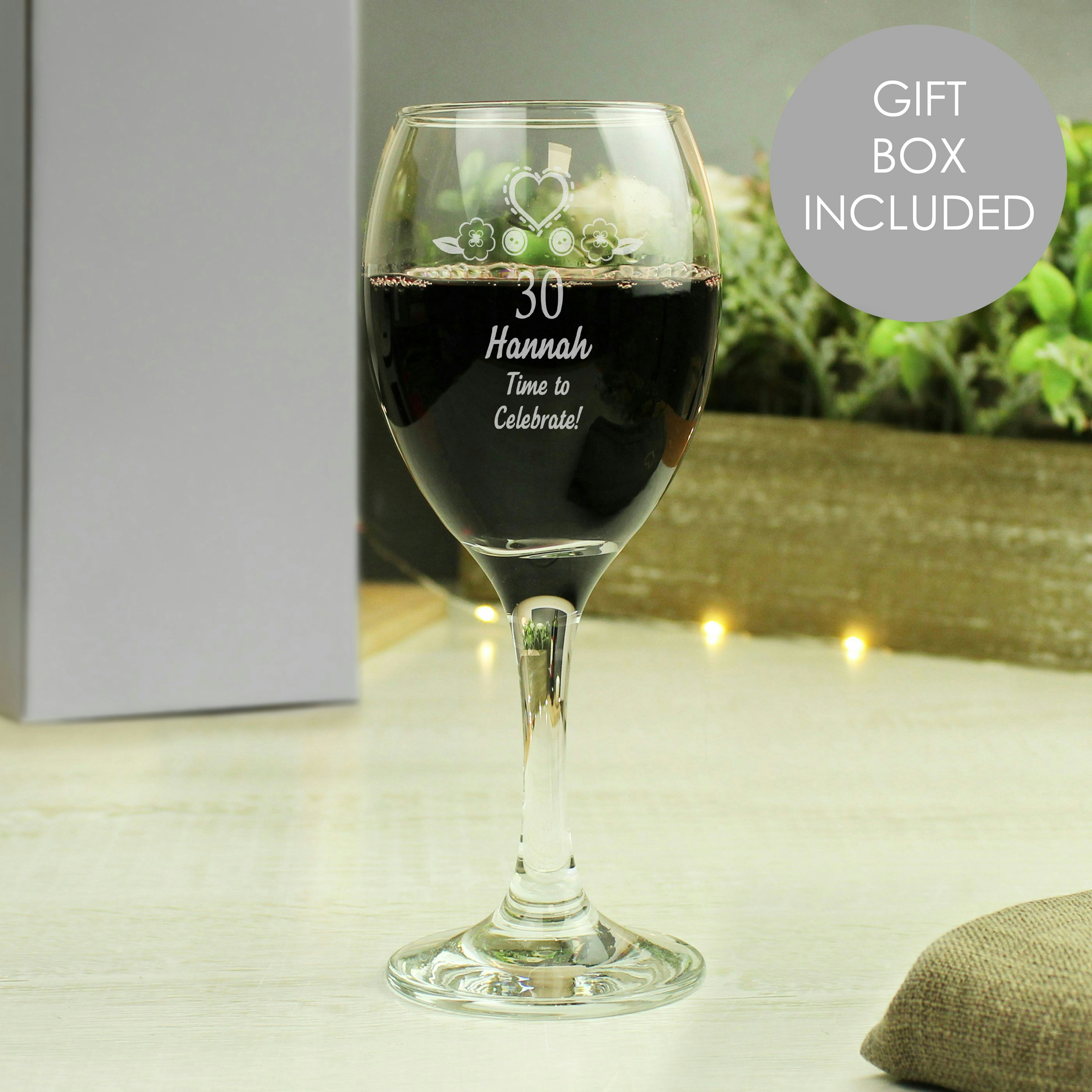 Rackhams Personalised Birthday Craft Wine Glass