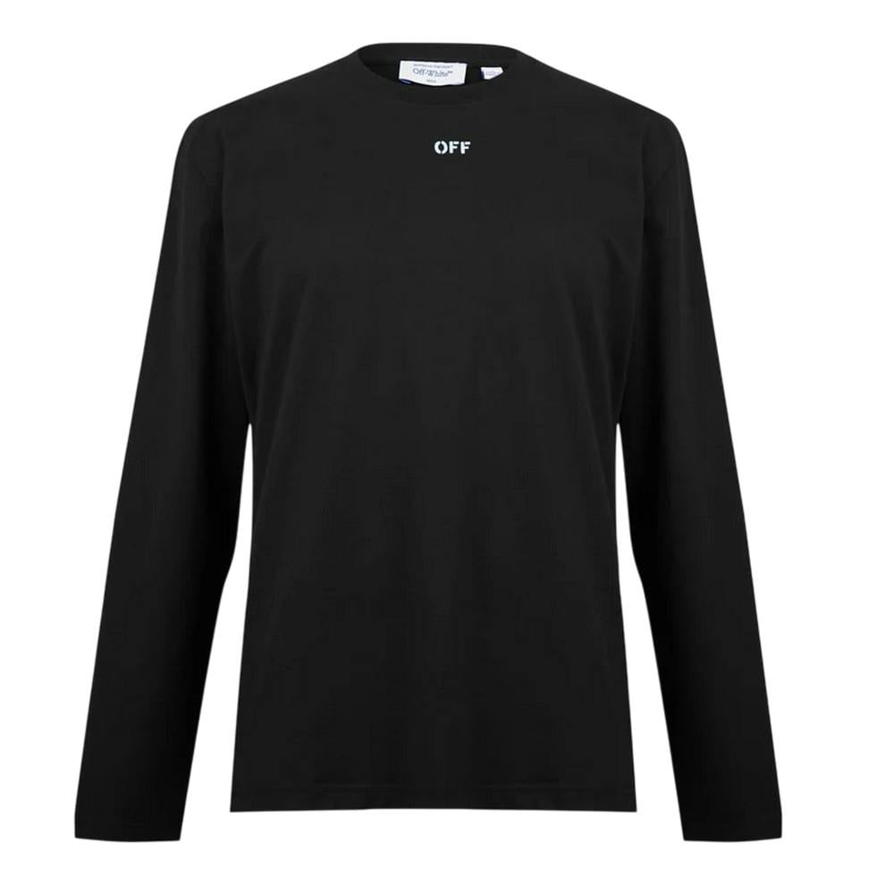 Off-White Men's White/Black Off- Off Cotton Crew Neck Regular T-Shirt - Black/Aqua - Xs - Black/Aqua - 100% Cotton