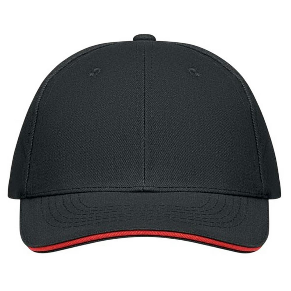 Midocean Black/Red Buffalo 6 Panel Baseball Cap - One Size - 100% Mixed