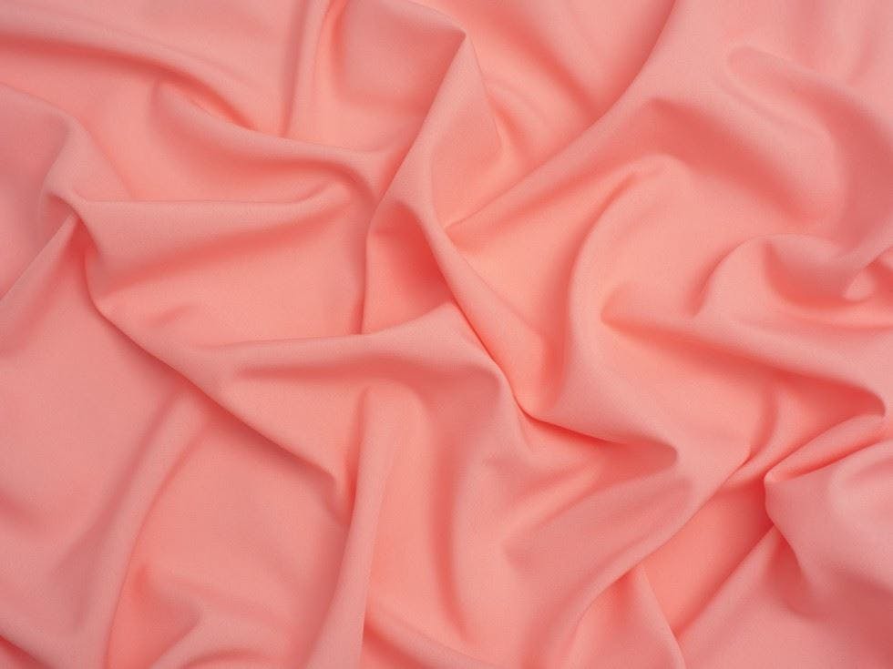 Minerva Core Range Coral Minerva Soft Touch Crepe Fabric - Plain Design Dressmaking Fabric, 110 Cm / 44" Wide - Per Metre