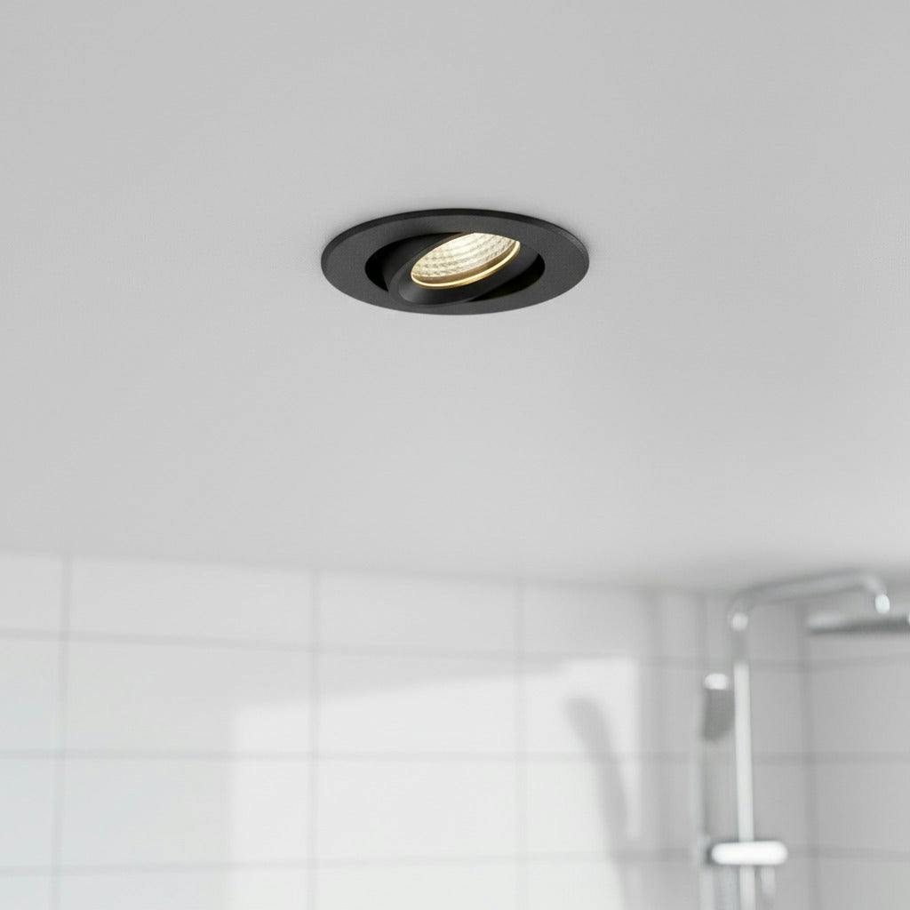 Rackhams Onyx/Black 6 Watt Bathroom Downlight