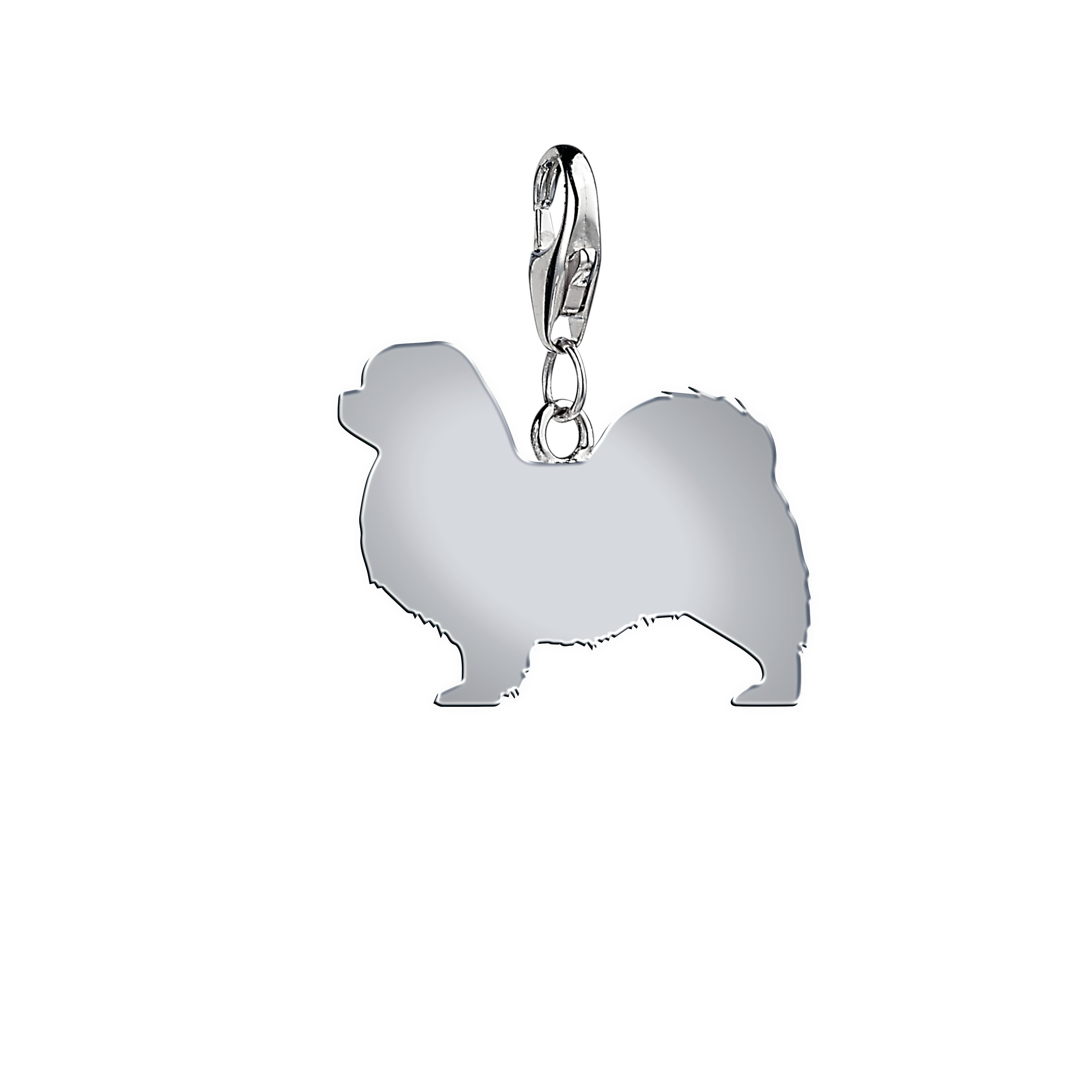 Mylee London Silver Tibetan Spaniel Silhouette Charm - Clip On Charm - No