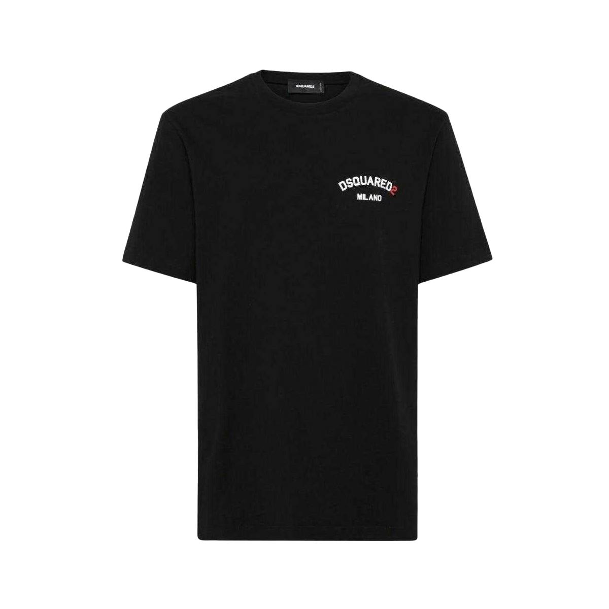 Dsquared2 Unisex Black Adult Rubberised Logo Cotton Regular T-Shirt - S - 100% Cotton