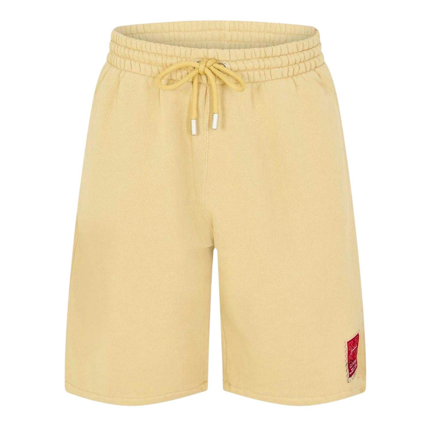 Off-White Unisex White/Beige Off- Off Adult Relaxed Fit Sweat Shorts - Beige/Red - S - Beige/Red - 100% Mixed