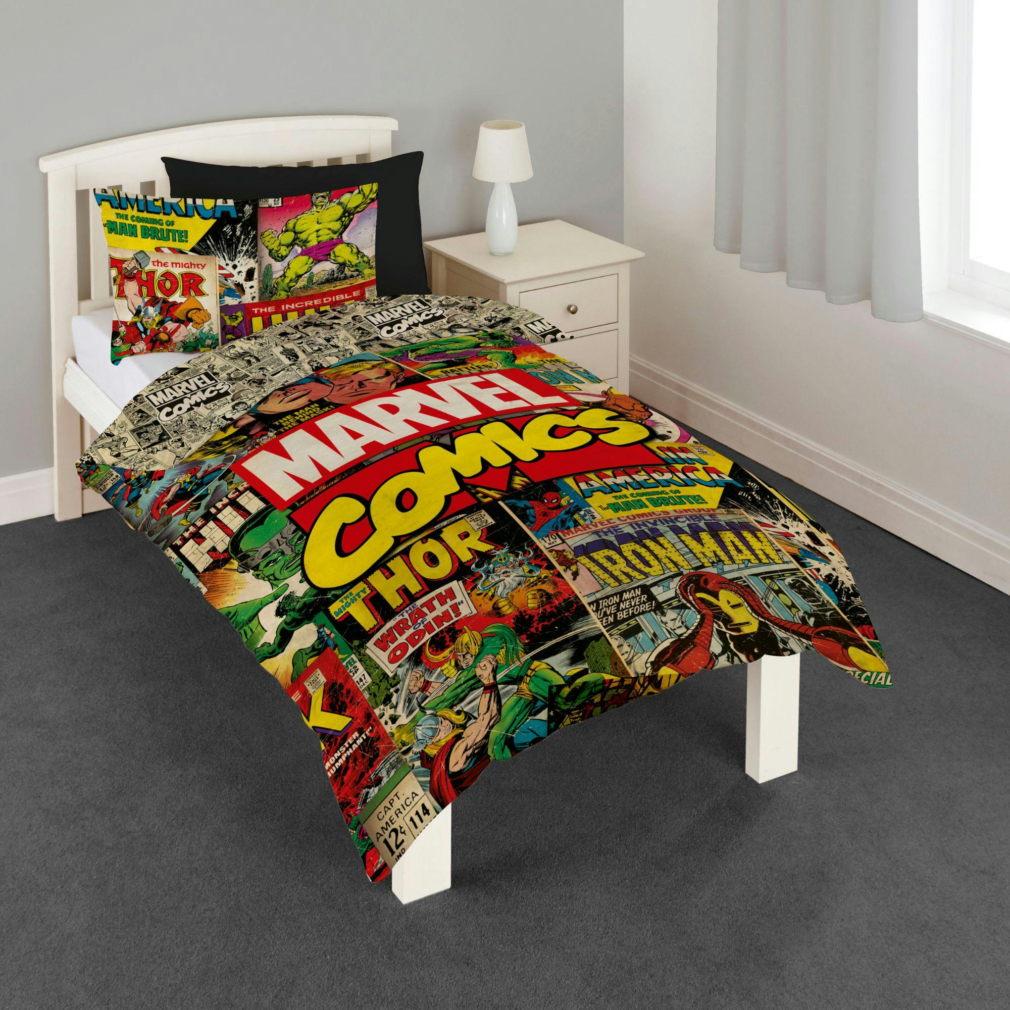 Marvel Avengers Comics Multi Duvet Cover Set - Single