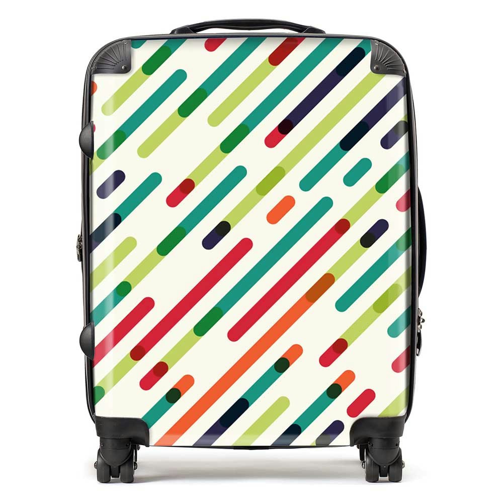 Warren Reed Coloured Diagonal Abstract Pattern Suitcase - Large