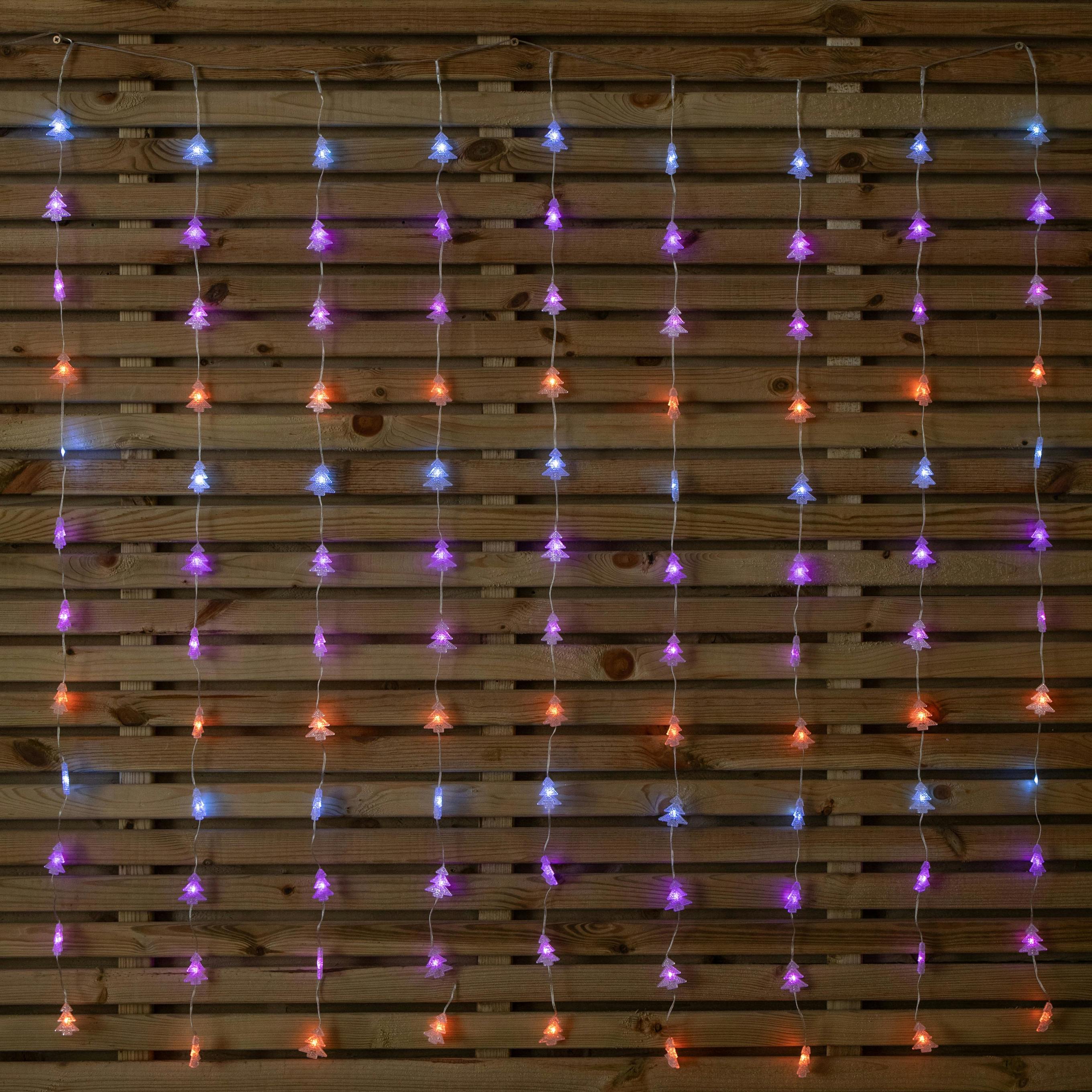 Rackhams Light 1.2M X 1.2M Up Flexibrights Christmas Tree Curtain S With 108 Rainbow Leds