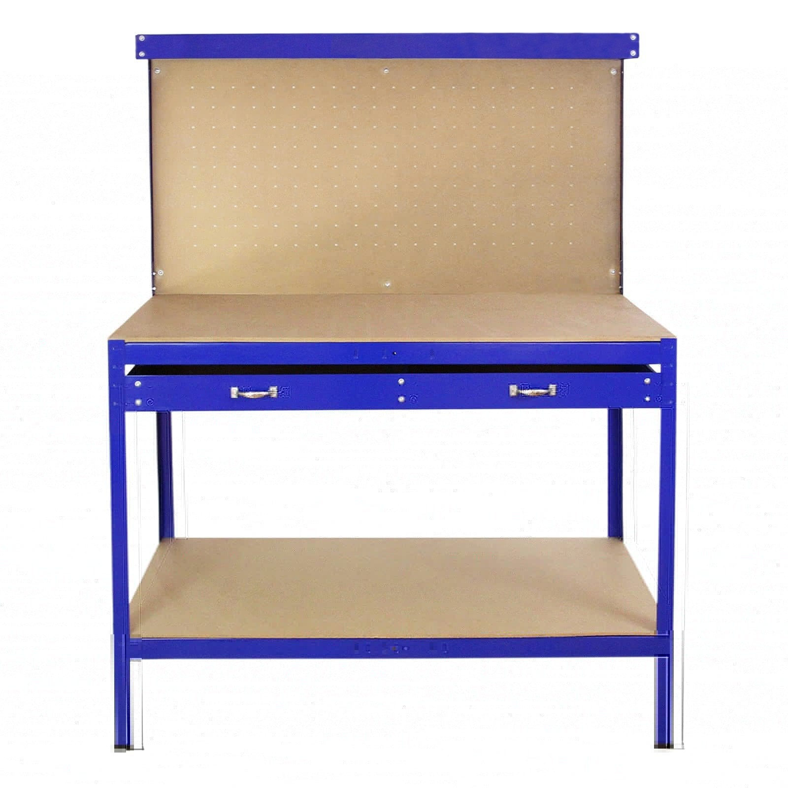 Rackhams Blue Workbench With Pegboard And Drawer