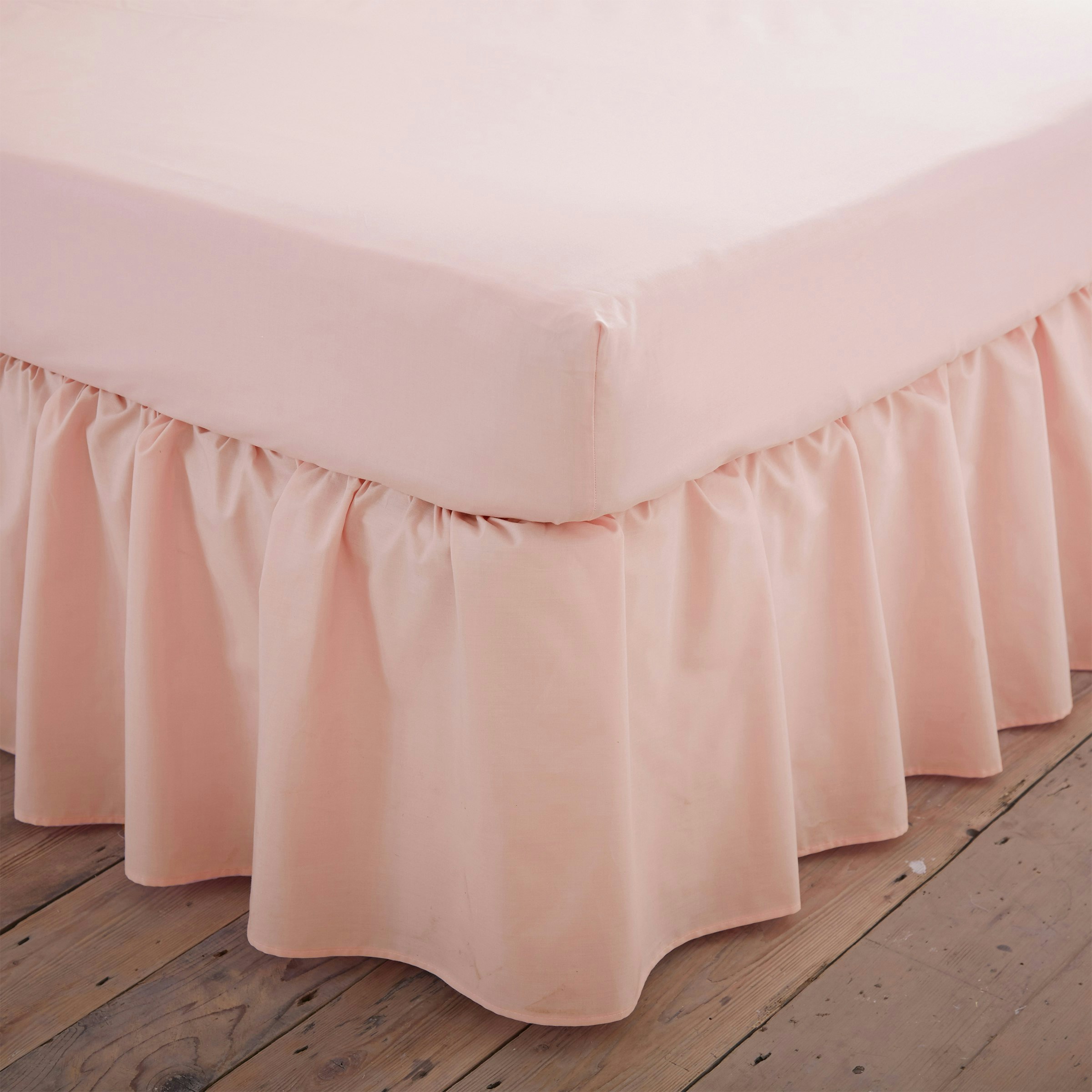 Martex Peach Charlotte Thomas Poetry Plain Dye Polycotton Single Platform Valance Sheet Frilled - Aubergine - 90 X 190Cm - Single