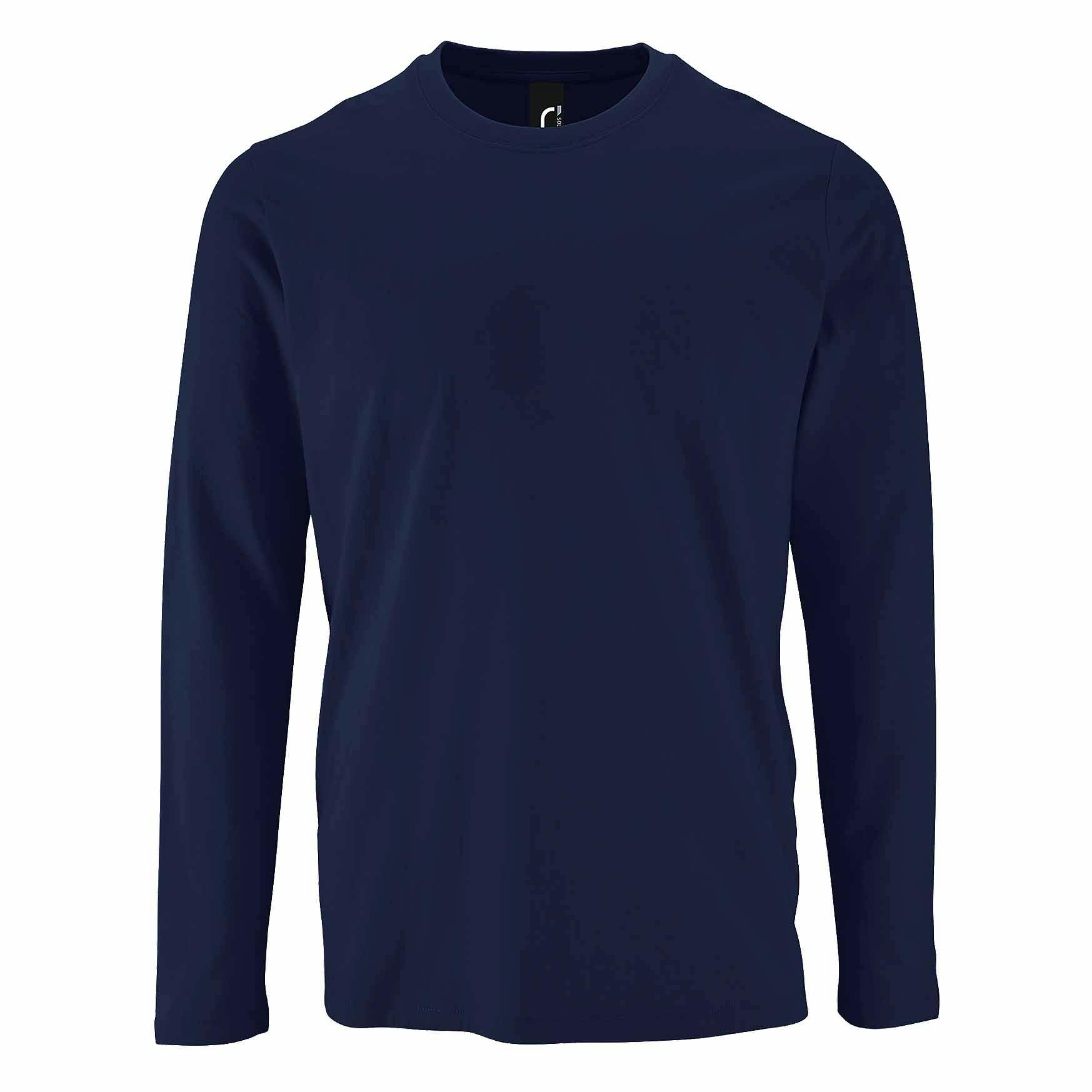 SOLS Mens Imperial Long Sleeve T-Shirt (French Navy) - Size Small - Image 2