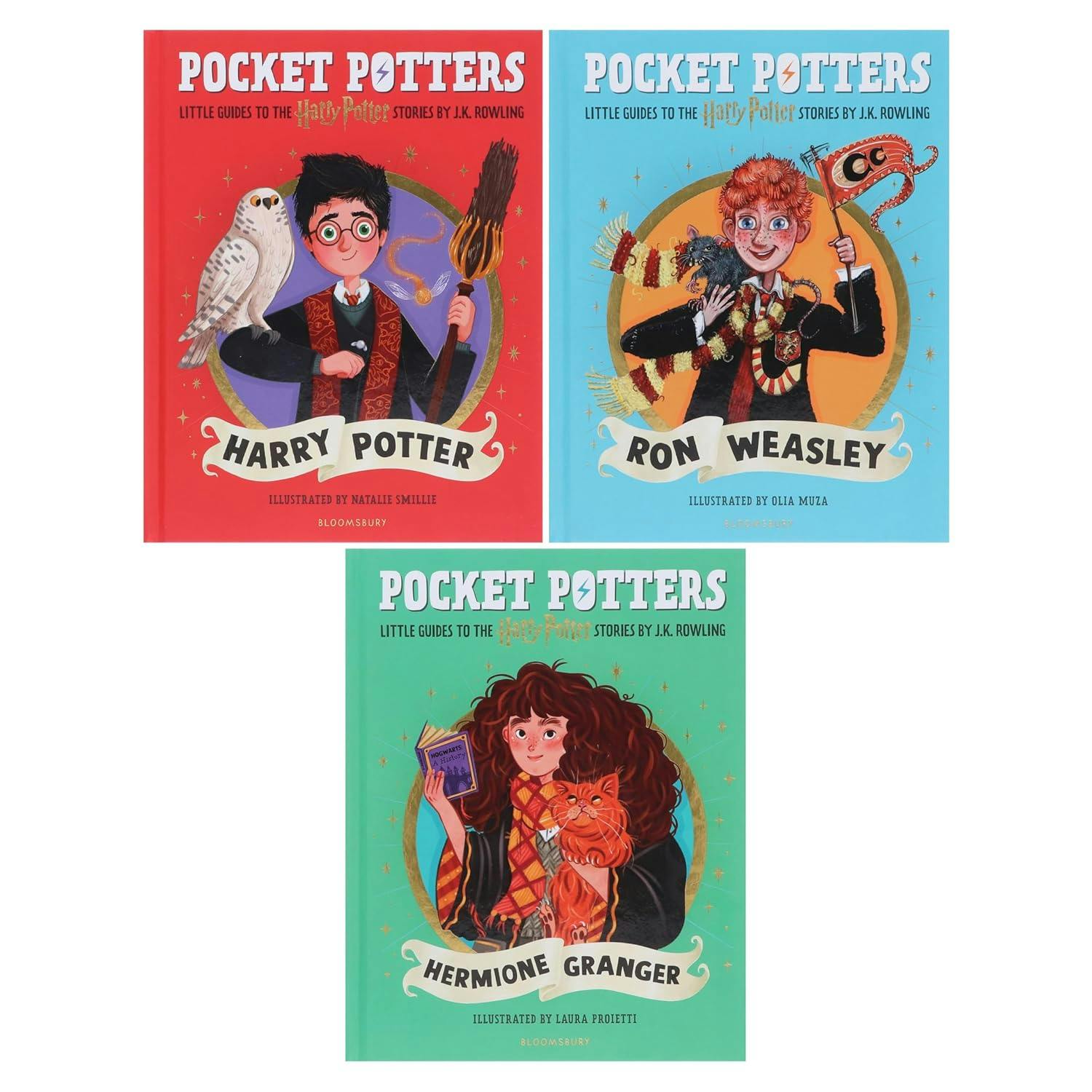 Various Publishers Harry Potter: Pocket Potters By J.k. Rowling Illustrated 3 Books Collection Set (Harry Potter, Ron Weasley And Hermione Granger)