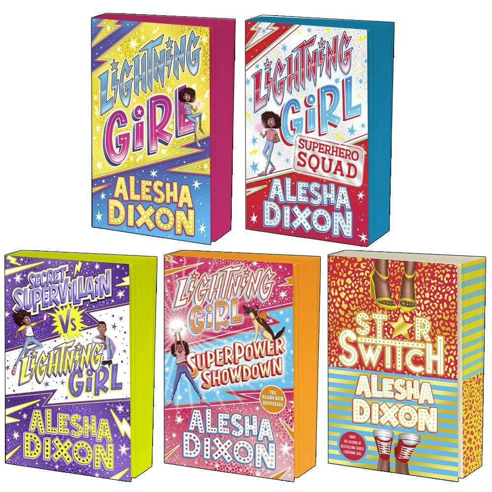 Various Publishers Girls Light Ning Series 5 Books Collection Set By Alesha Dixon (Lightning Superhero Squad, Secret Supervillain, Superpower Showdown, Star Switch)