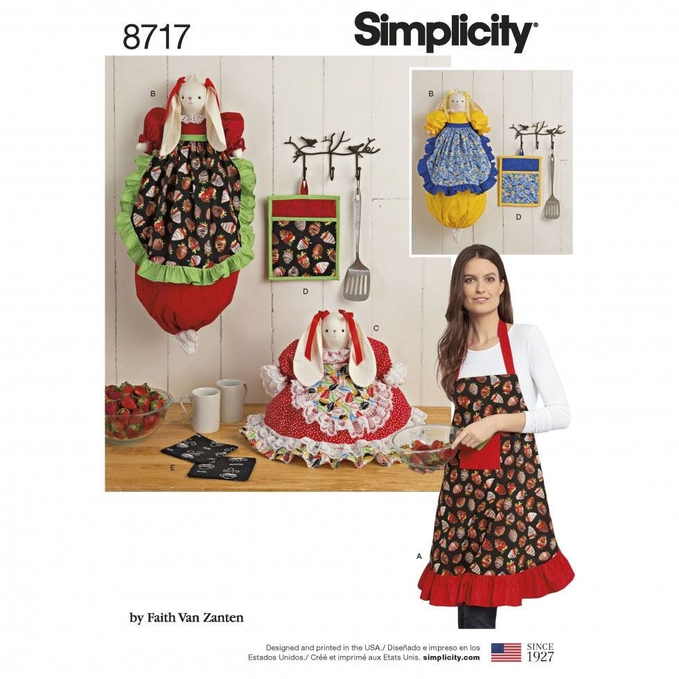 Simplicity Women's Sewing Pattern 8717, Aprons For One Size - Easy - One Size