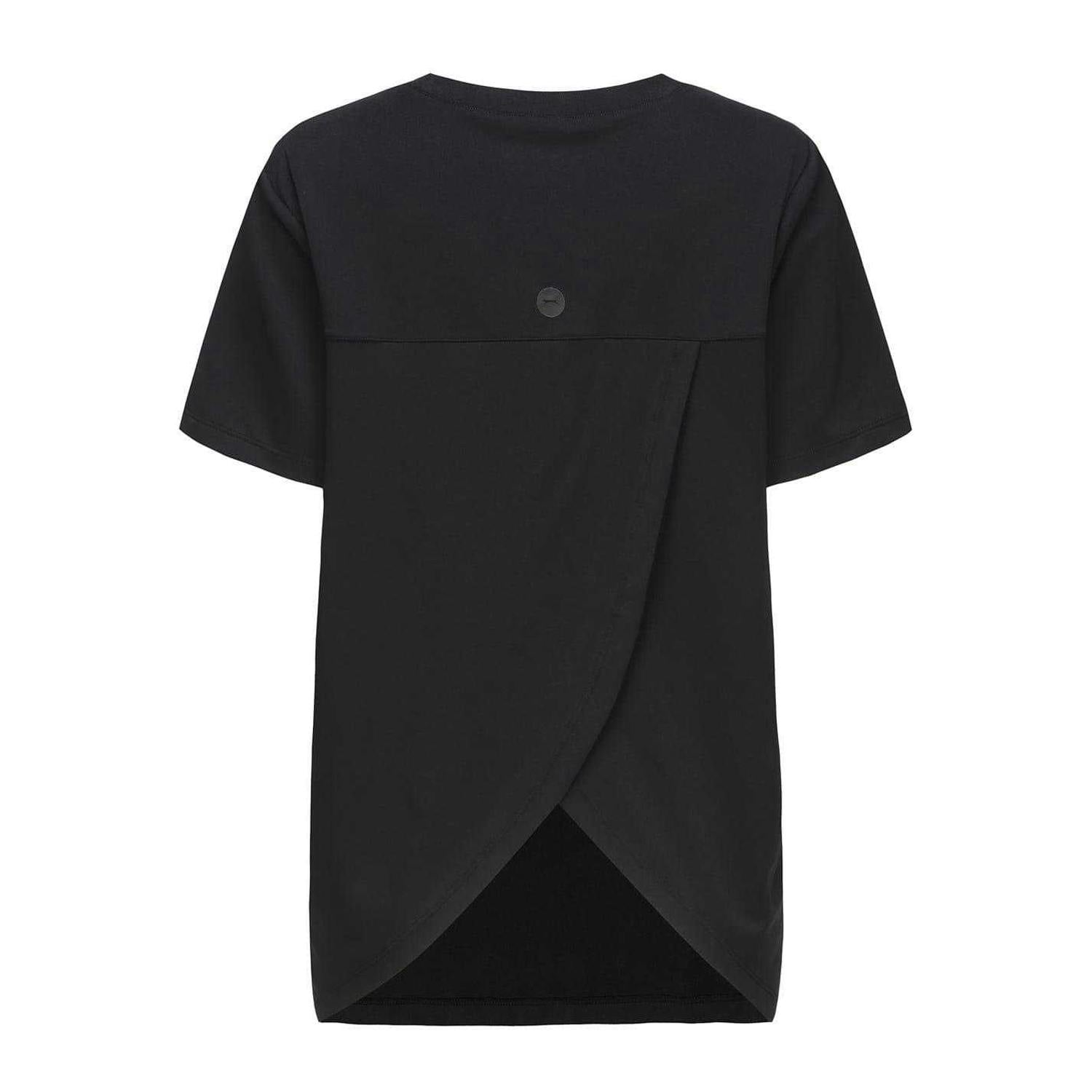 Slazenger Women's Black Crossover Hem Training T-Shirt - 10 Uk - 88% Polyester/12% Elastane
