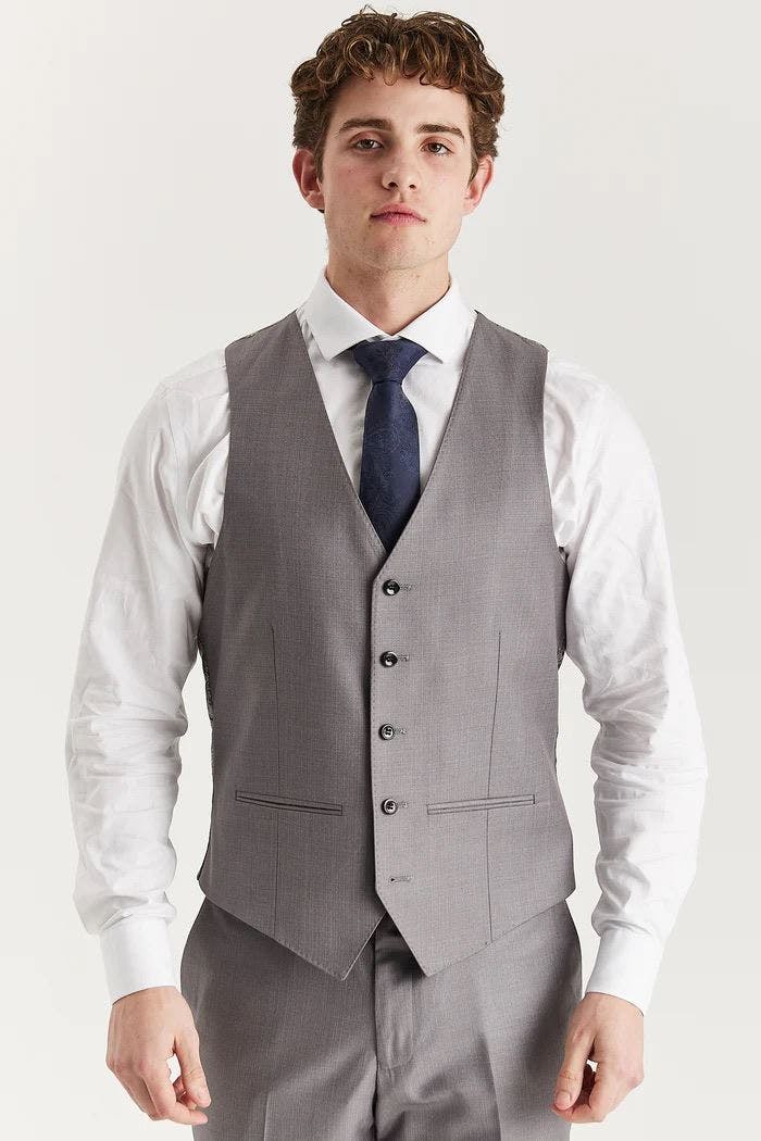 Infinity Leather Men's Grey ’S Tailored Waistcoat Smart Formal Vest - 44