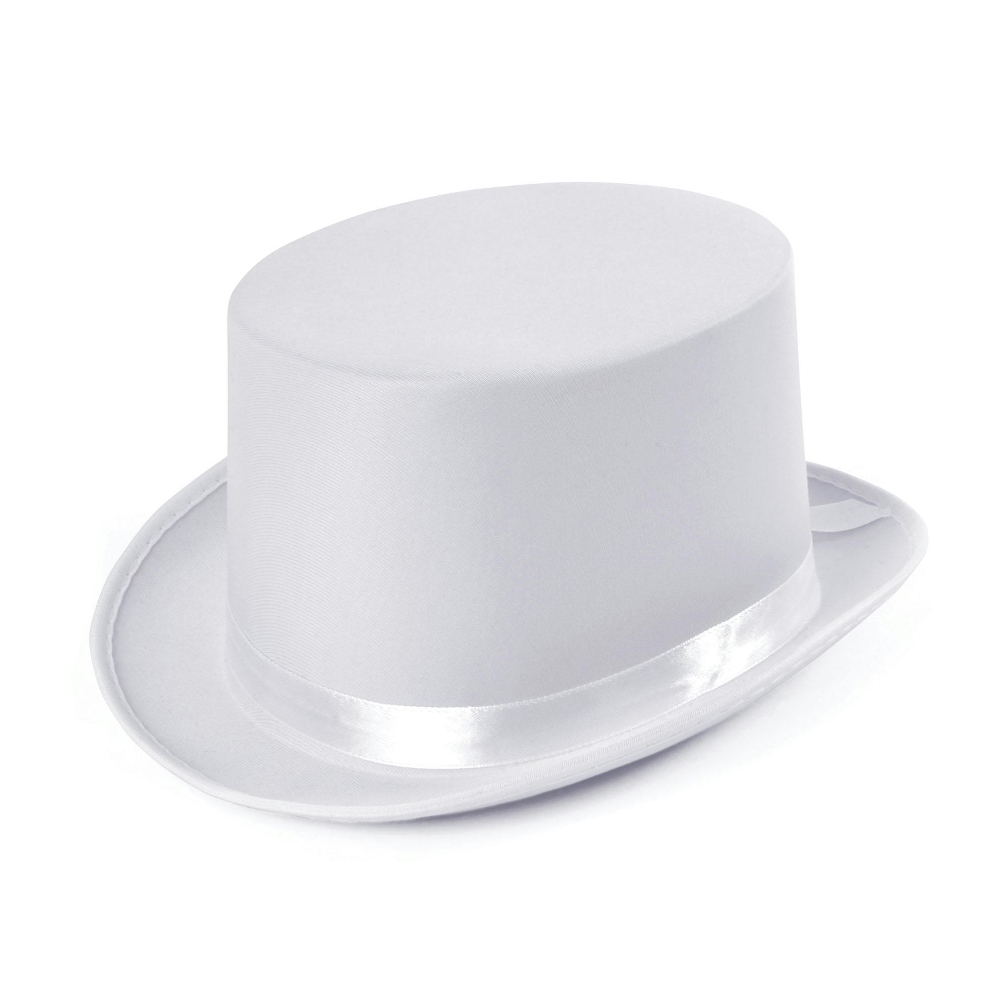 Bristol Novelty Unisex White Satin Top Hat - One Size