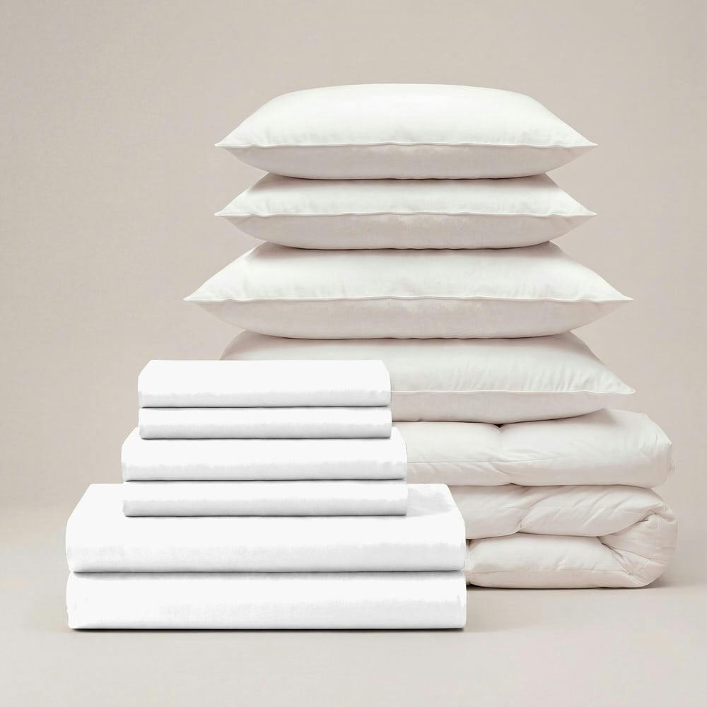 Rackhams White Sateen Luxe Bedding Set - Double