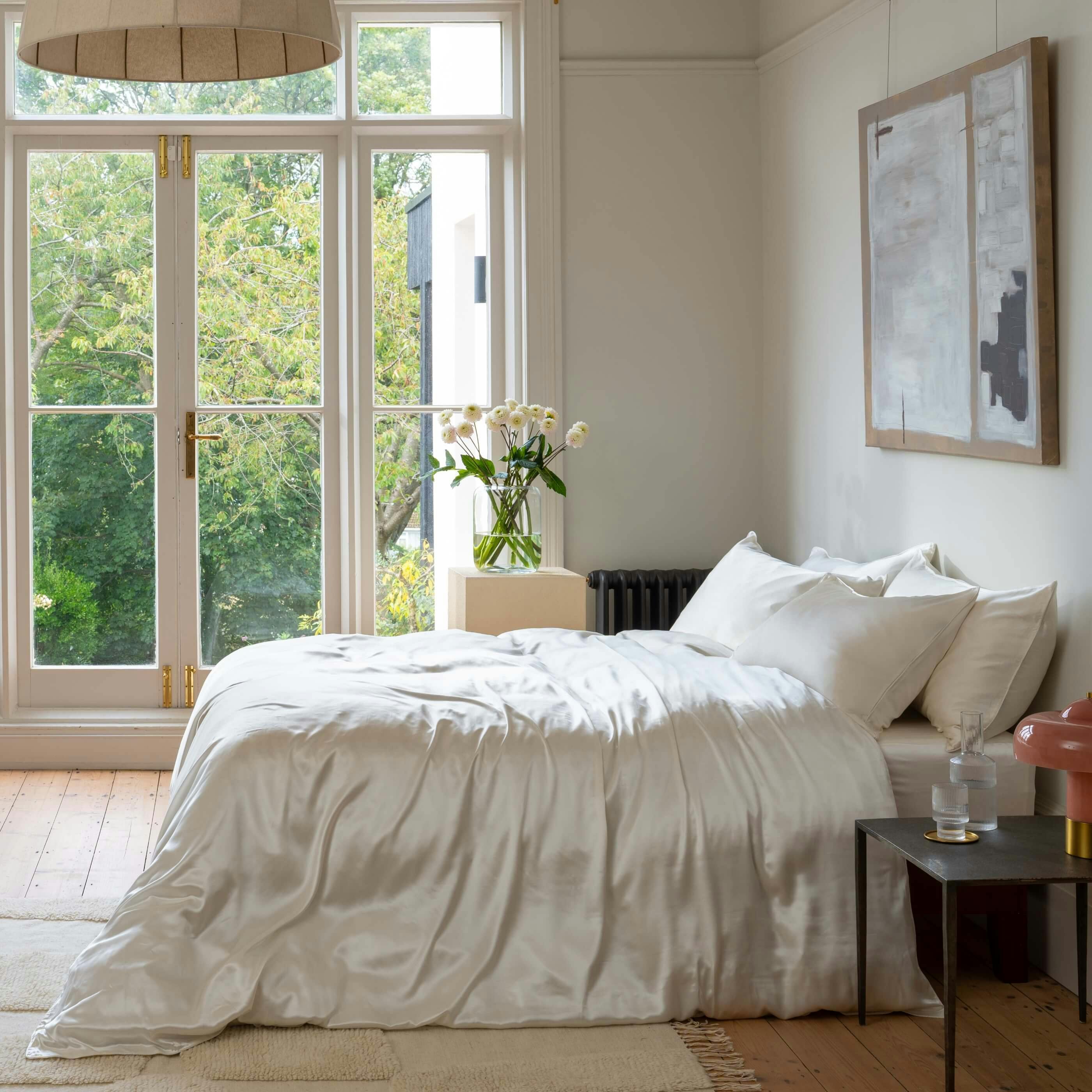 Soak&Sleep Ivory Mulberry Silk Duvet Cover - Super King