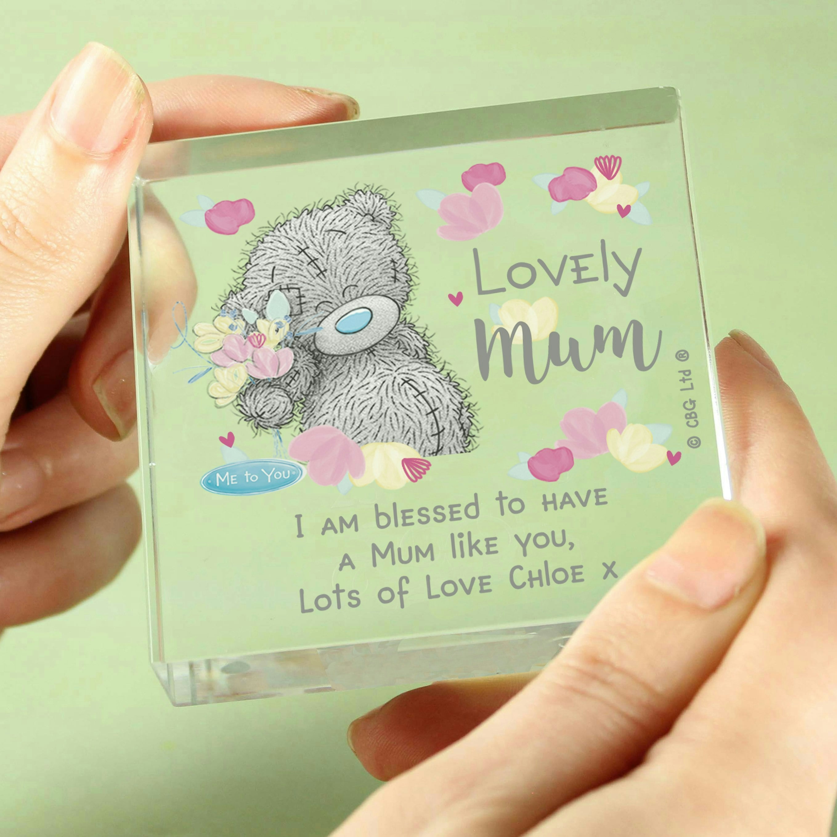 Rackhams Personalised Me To You Lovely Mum Crystal Token