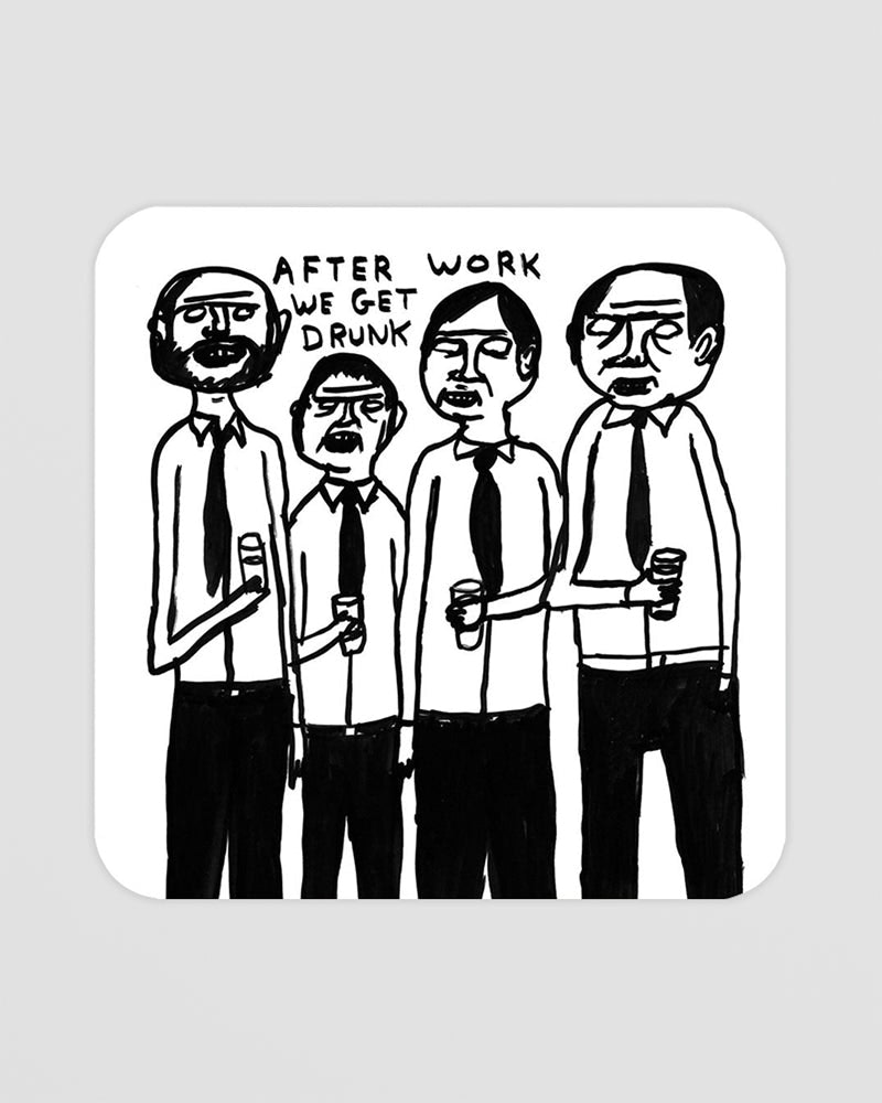 Brainbox Candy Black/White After Work We Get Drunk Coaster