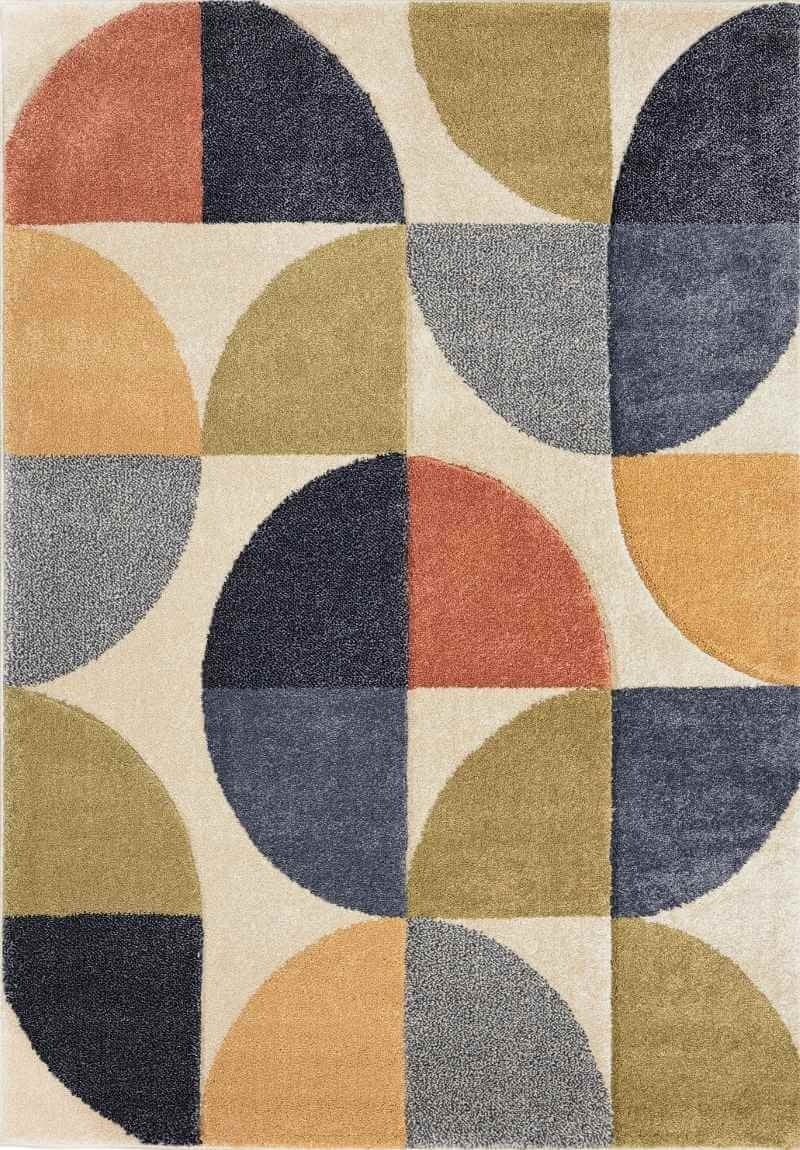 The Rugs Newport Geometric Rug – Bold Multicolour Design - 200X290 Cm