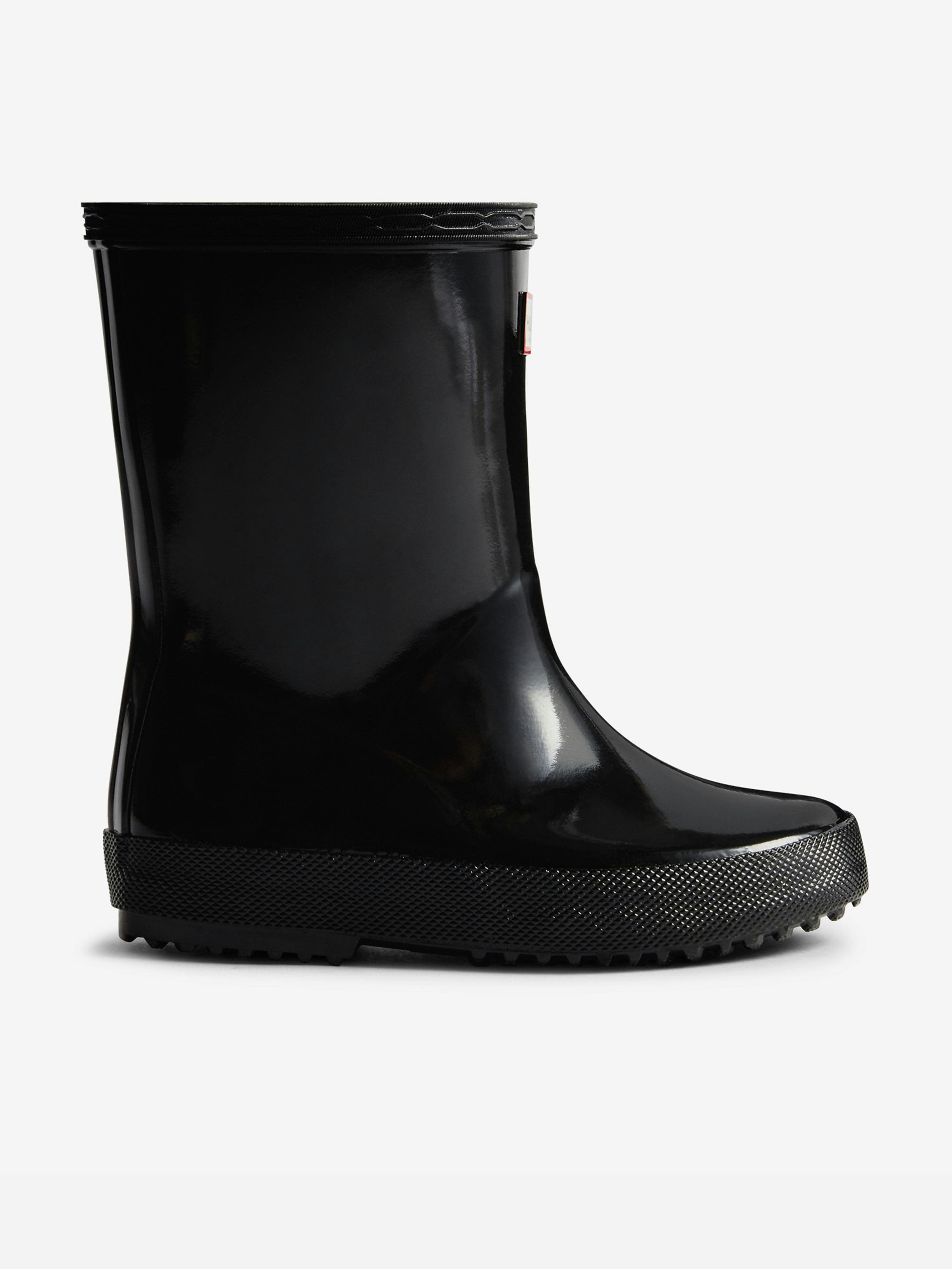 Hunter Unisex Kids Black Kids First Gloss Wellington Boots In - Eu 25 Uk 8
