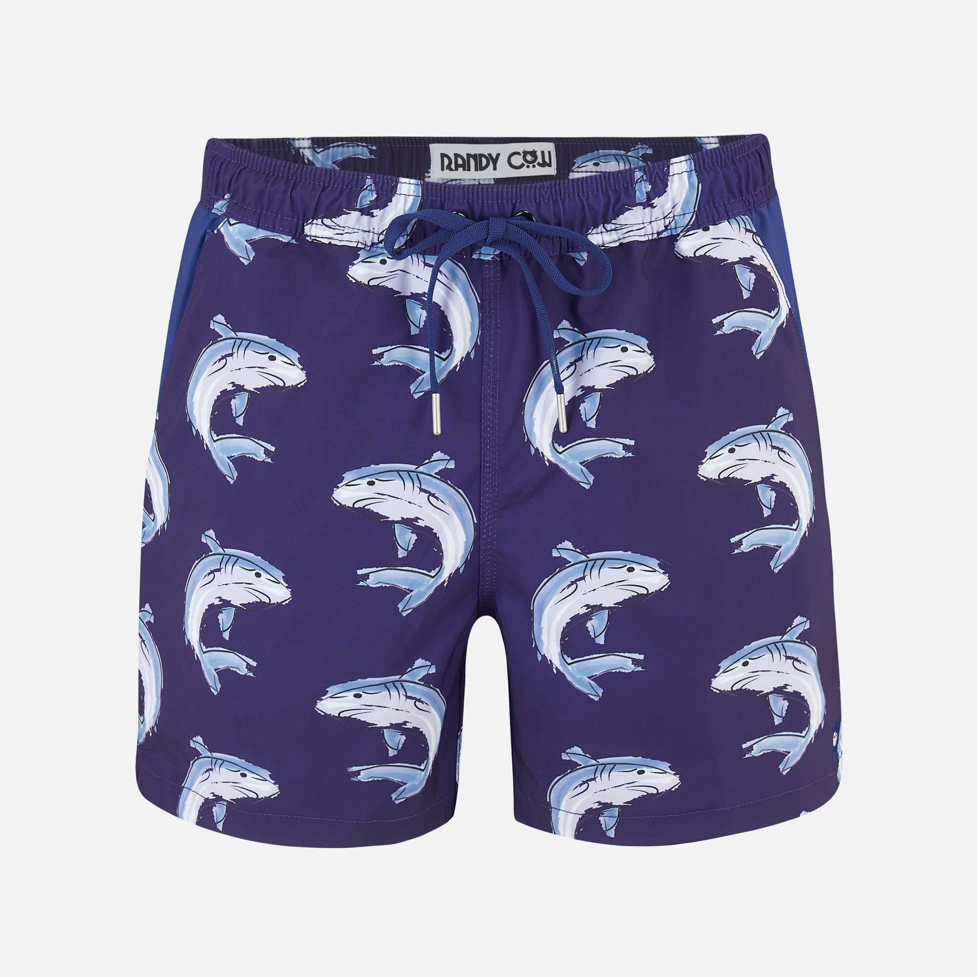 Randy Cow Sharks - Swim Shorts With Waterproof Pocket - Xl