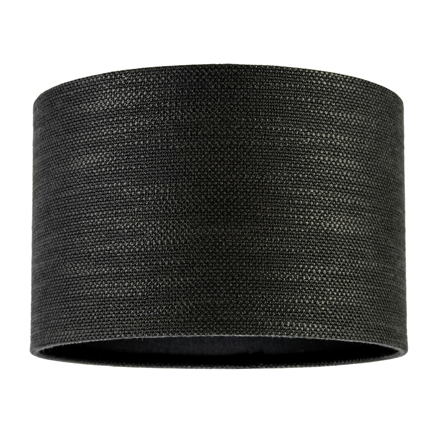 Happy Homewares Black Designer Bobbled And Textured Linen Lamp Shade In Graphite