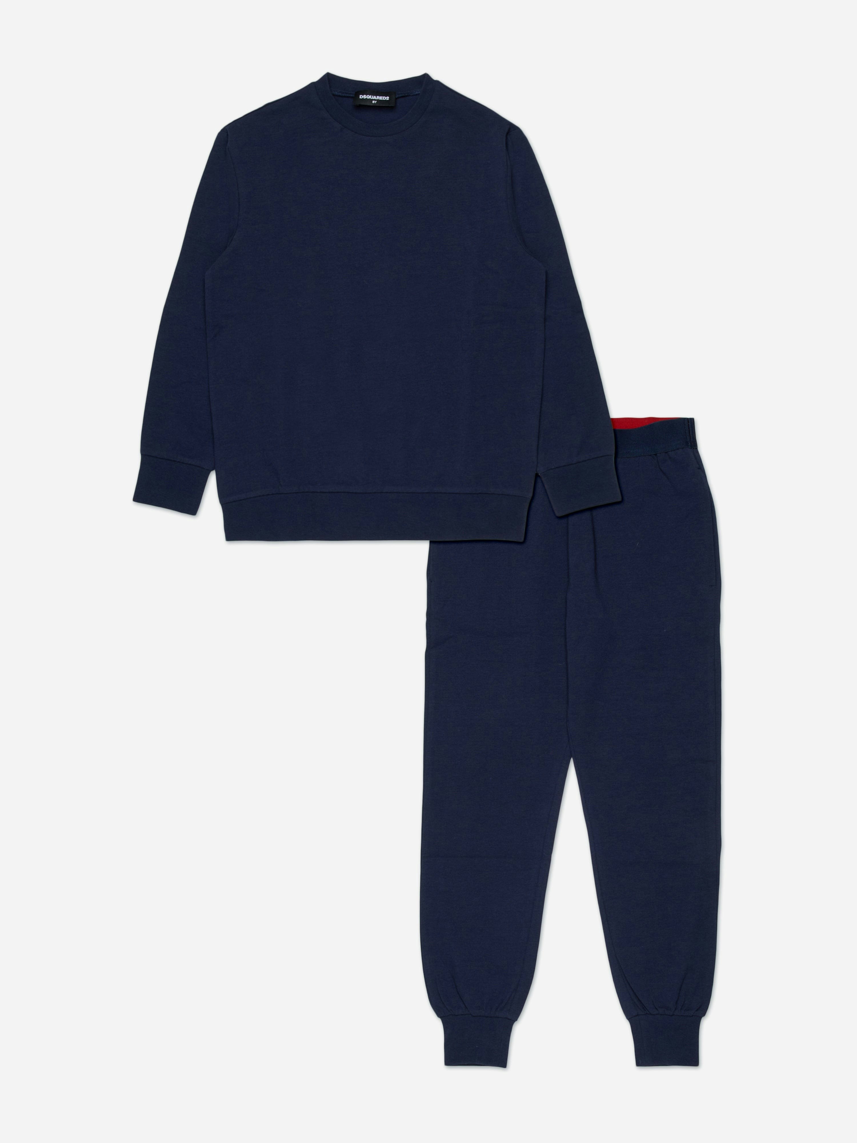 Dsquared2 Kids Boys Blue Logo Pyjama Set In Navy - 12 Yrs