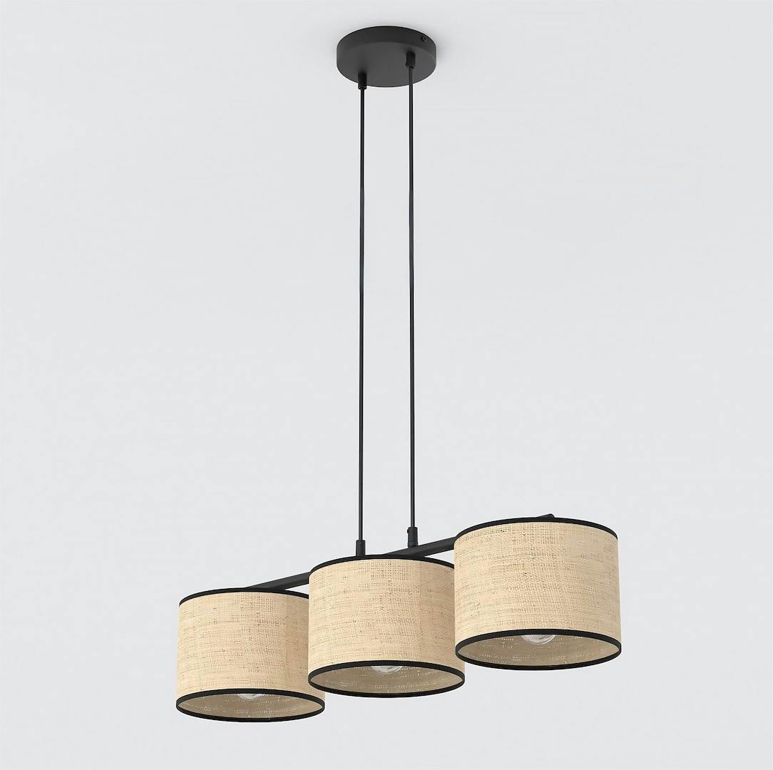 Emibig Black Eco Pendant Lamp 3 X E27 / Rattan