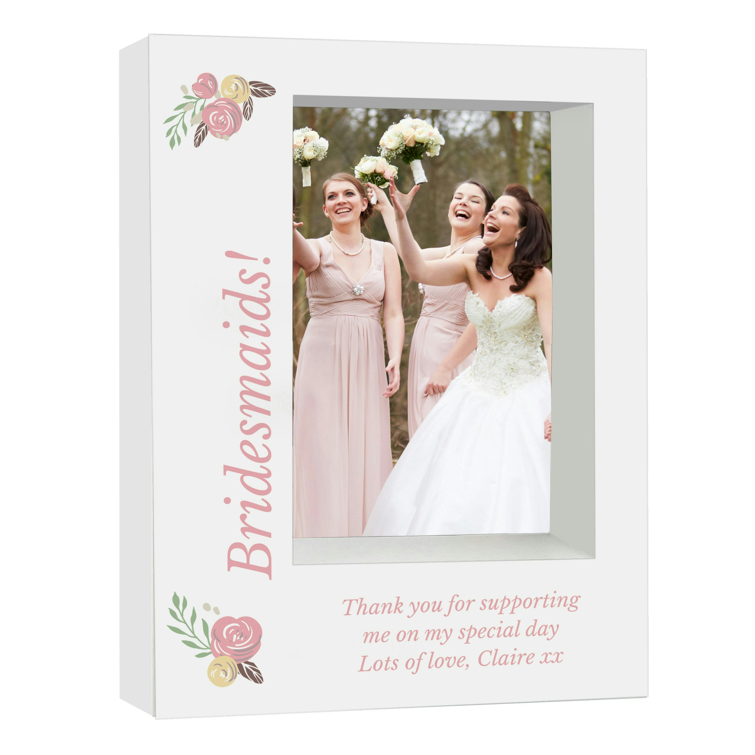 Rackhams Personalised Floral 5X7 Box Photo Frame