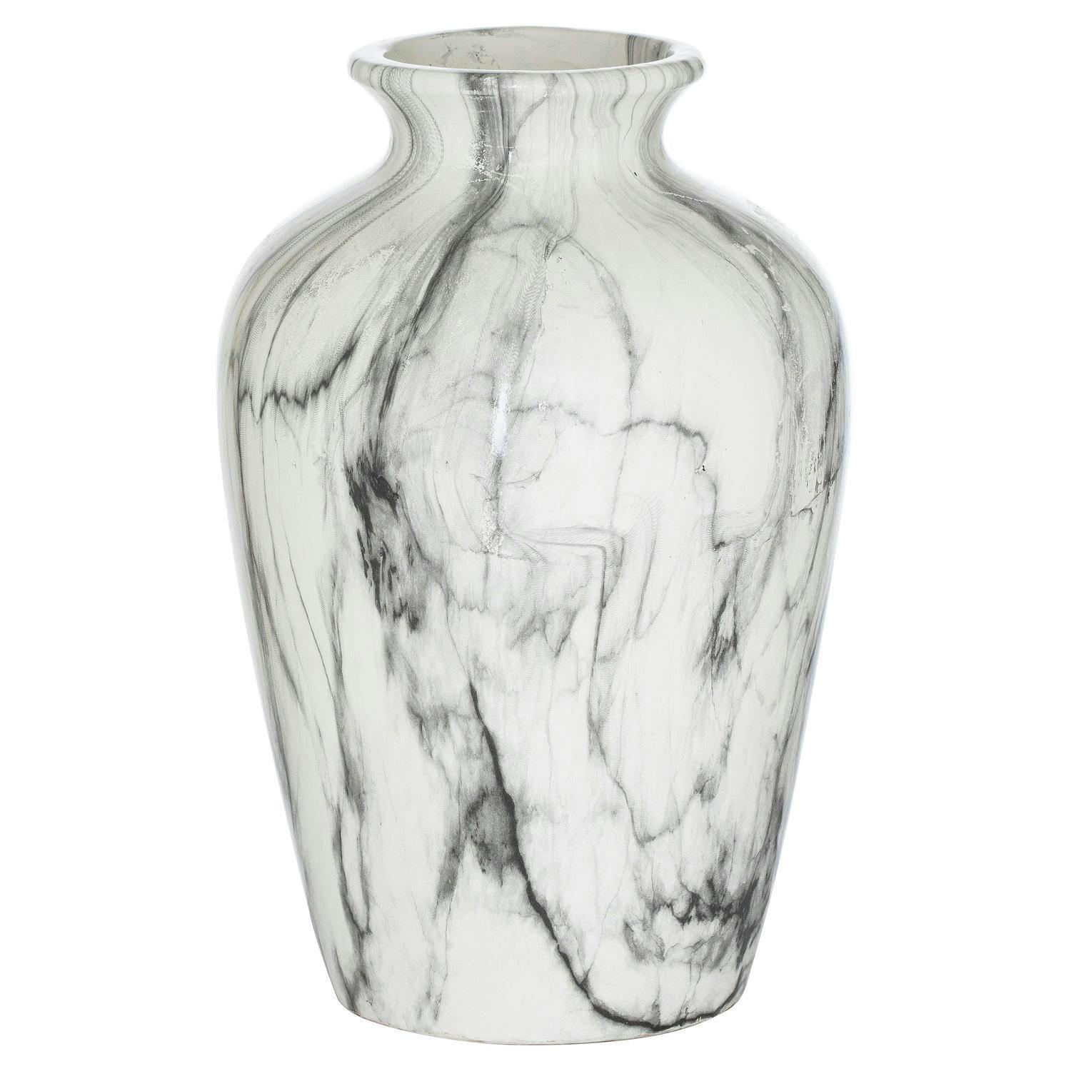 Rackhams White/Grey Chours Marble Vase - 33Cm X 22Cm X 22Cm - 100% Mixed