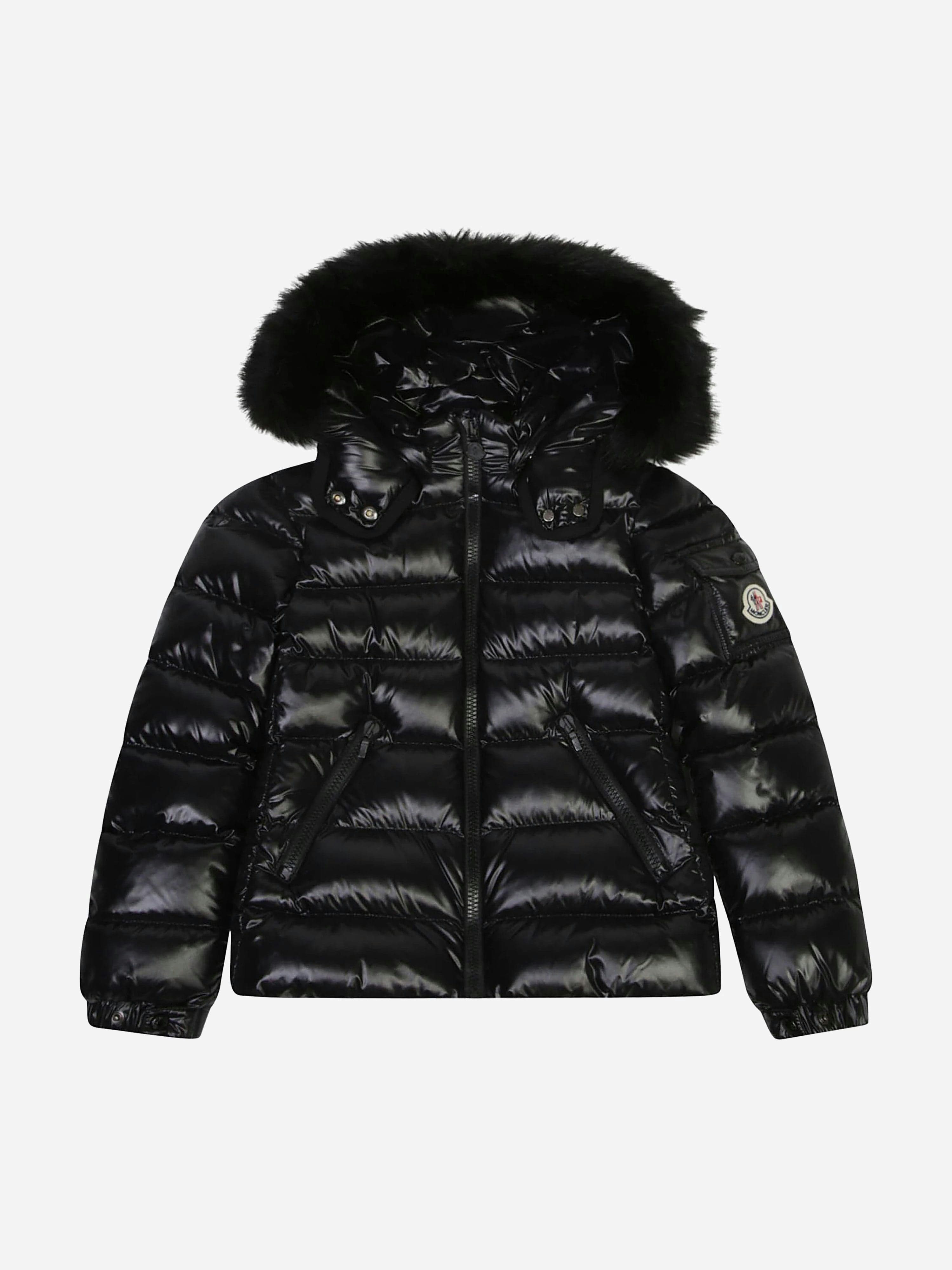 Moncler Enfant Girls Black Down Padded Badyf Jacket In - 4 Yrs