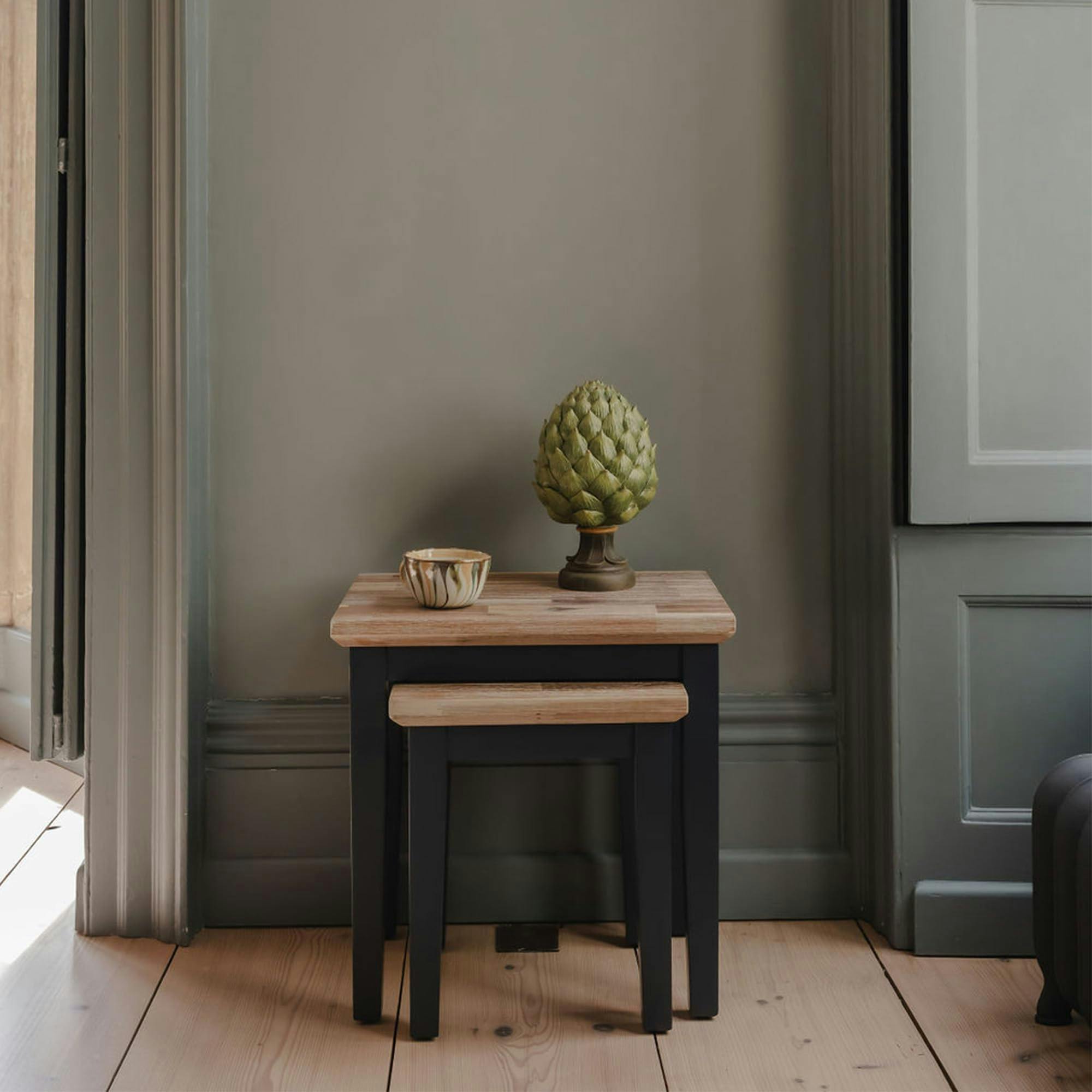 Rackhams Blue Florence Nest Of Tables 2 Side Lamp Tables - Navy