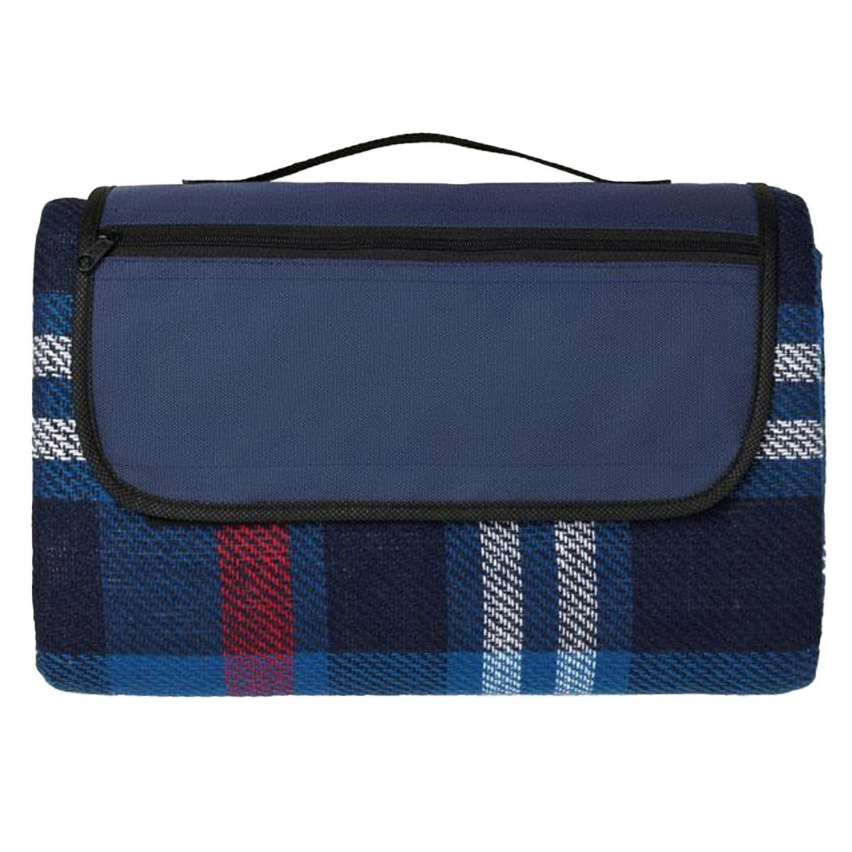 Rackhams Blue Central Park Picnic Blanket - 120Cm X 150Cm - 100% Mixed
