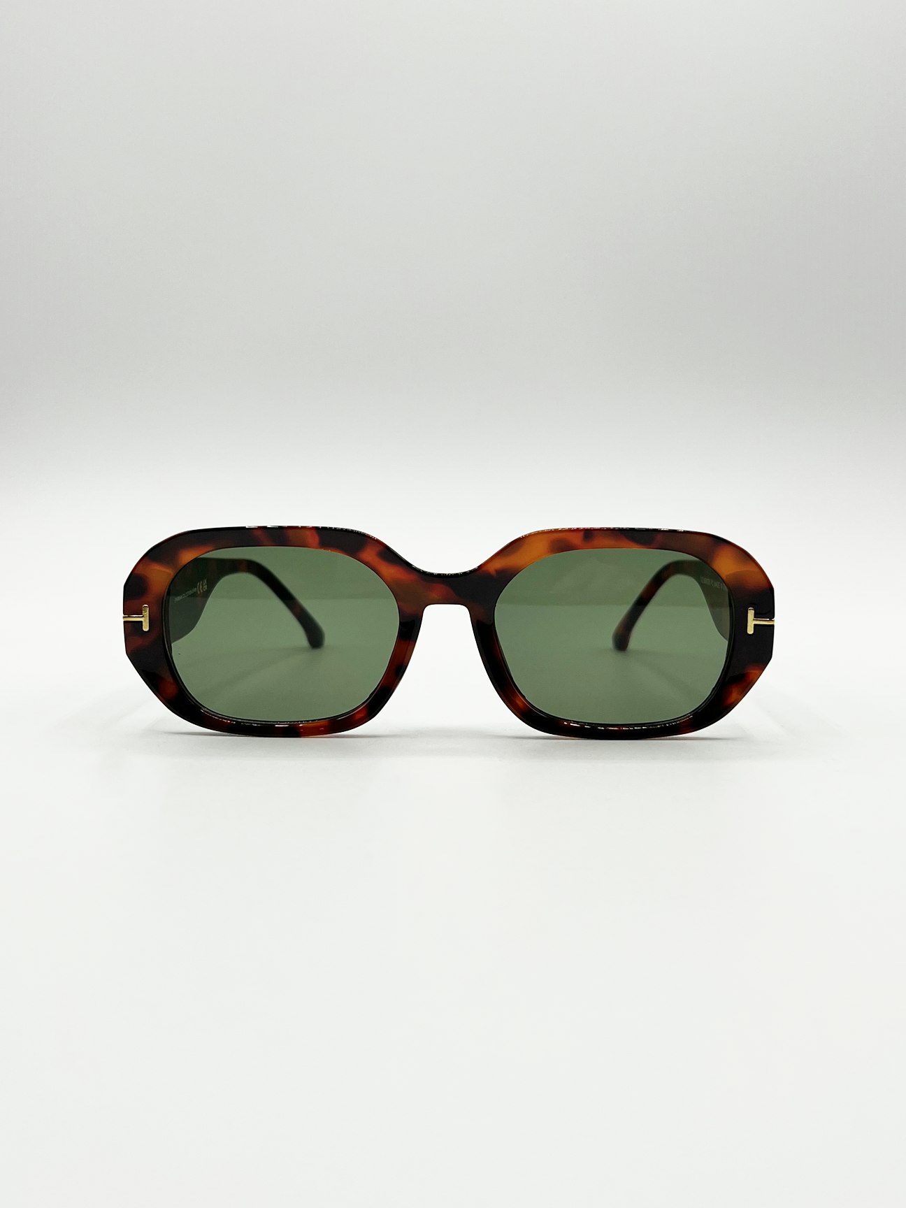 Svnx Oval Sunglasses With Wide Arm In Tortoiseshell - One Size - Tortoiseshell
