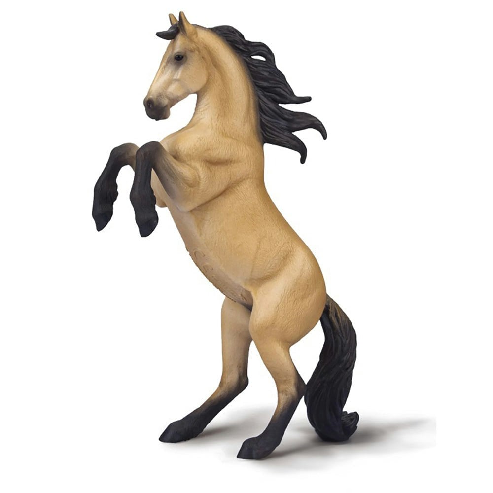 Collecta Warlander Mare Rearing - Buckskin - Hand-Painted And Designed By Experts