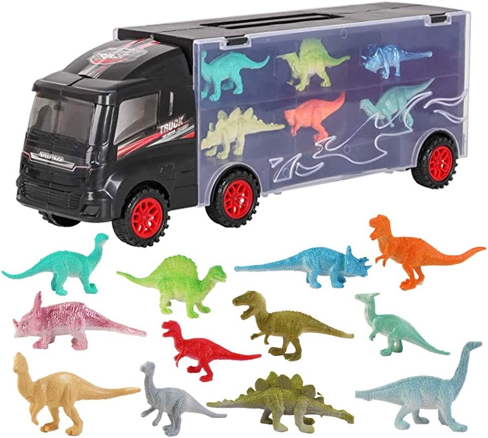 Deao Toys Black Dinosaur Transporter Truck Carrycase - 3+