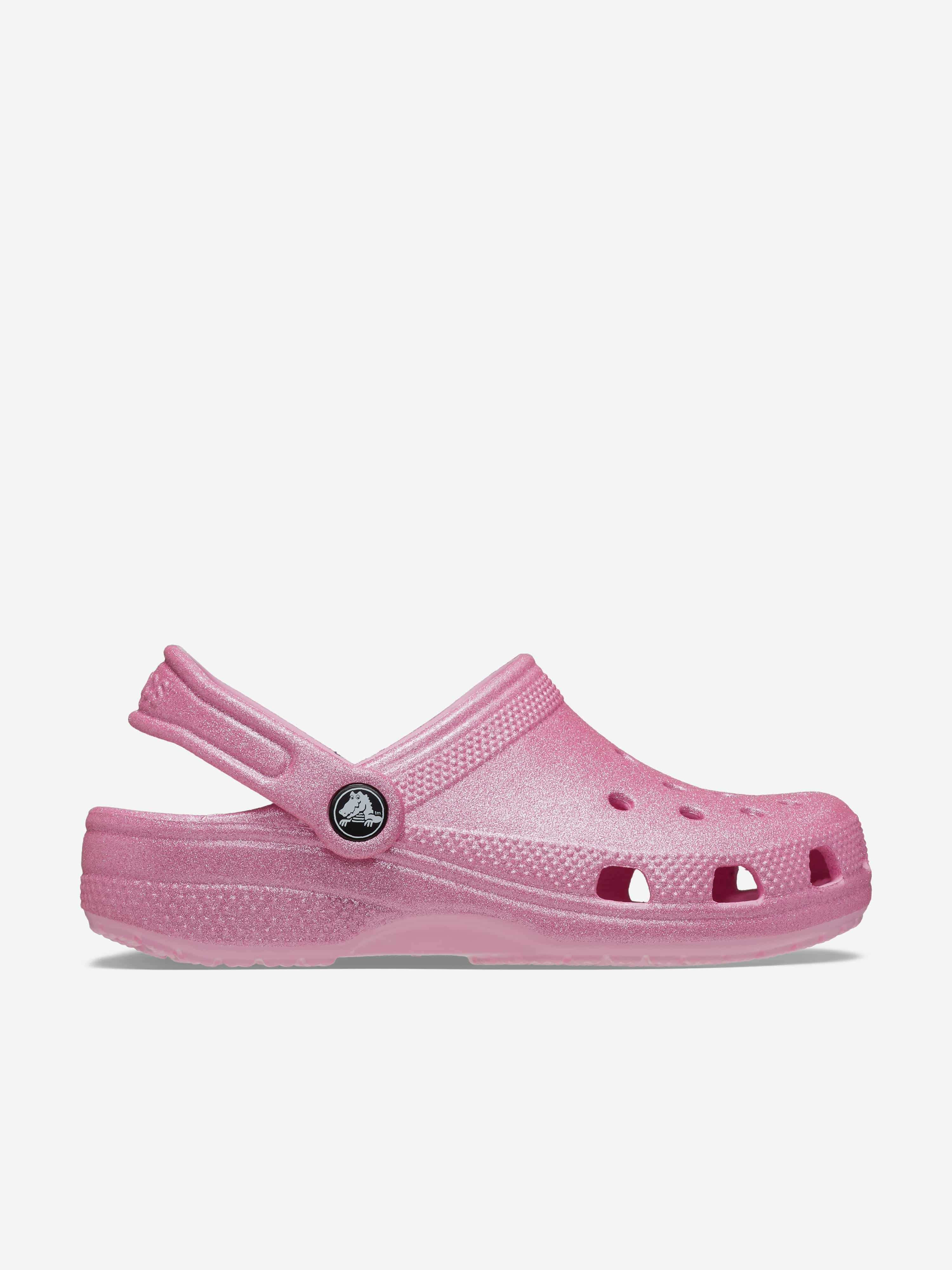 Crocs Girls Pink Classic Glitter Clog In - Eu 36 - 37 Uk 4 Us 4