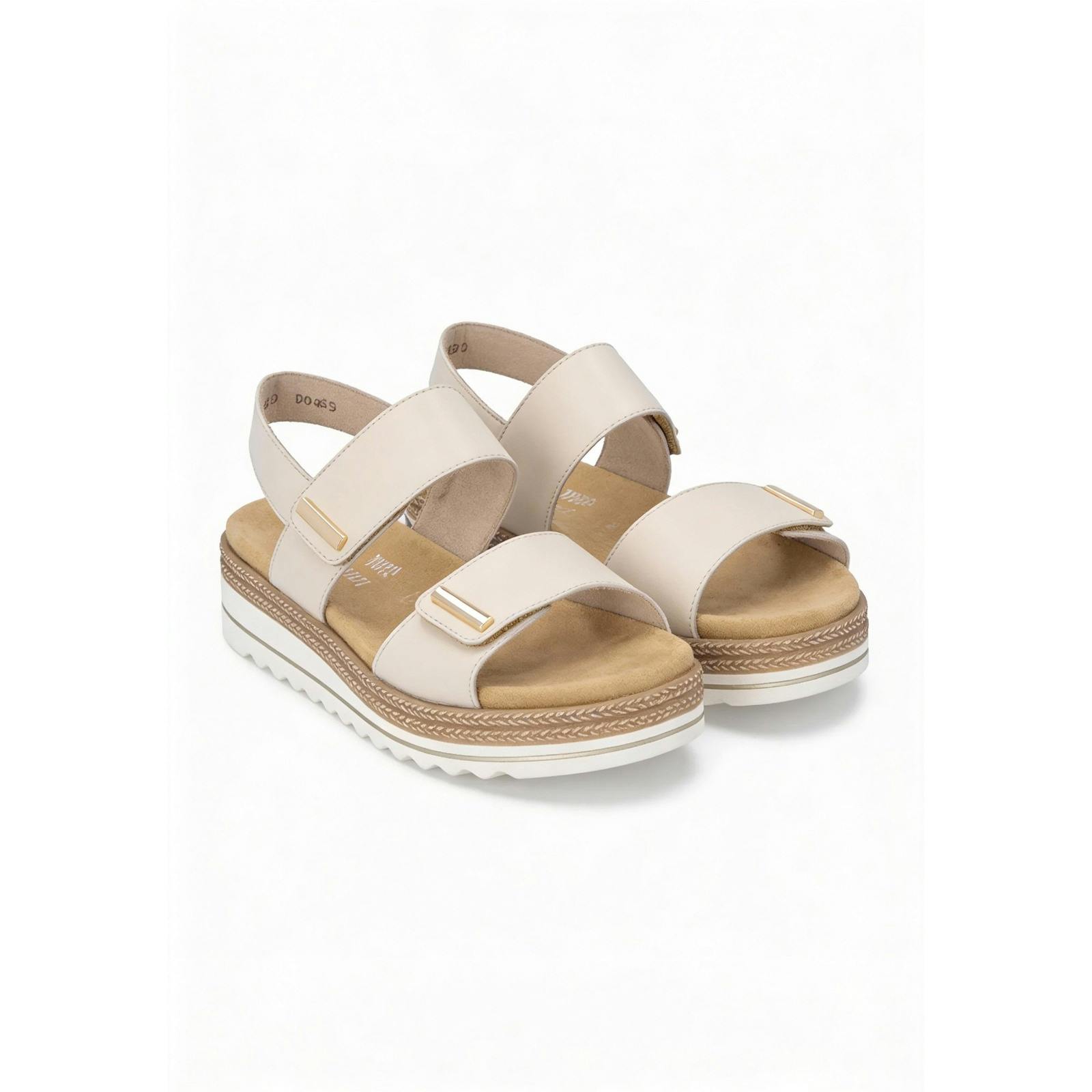Remonte Women's Beige/Light/Brown D0q59 Ankle Strap Sandals - Uk 8
