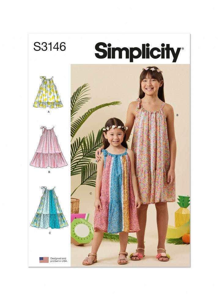 Simplicity Sewing Pattern 3146, Dresses For Kids, Hh (3-4-5-6) - Intermediate - Hh (3-4-5-6)