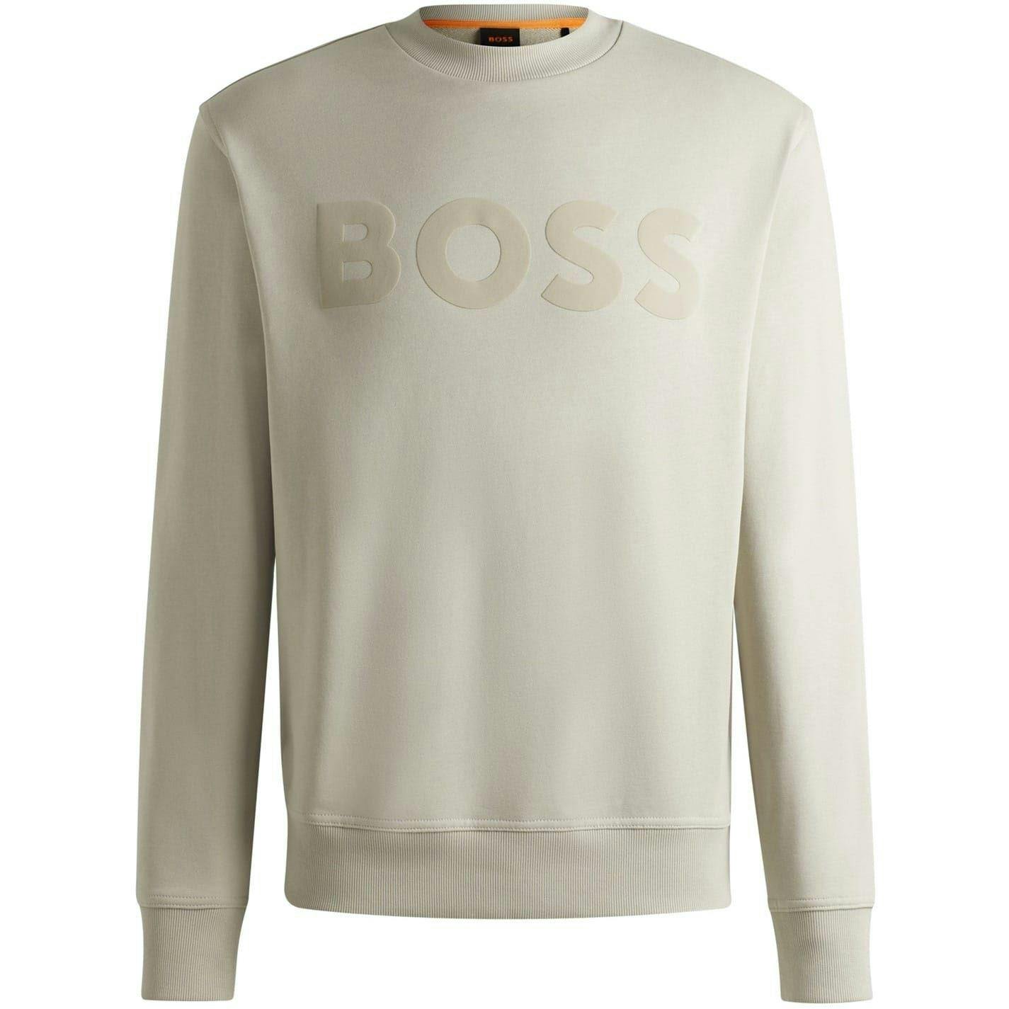 Boss Men's Light/Beige Crew Neck Regular Sweatshirt - Xxl - 100% Mixed