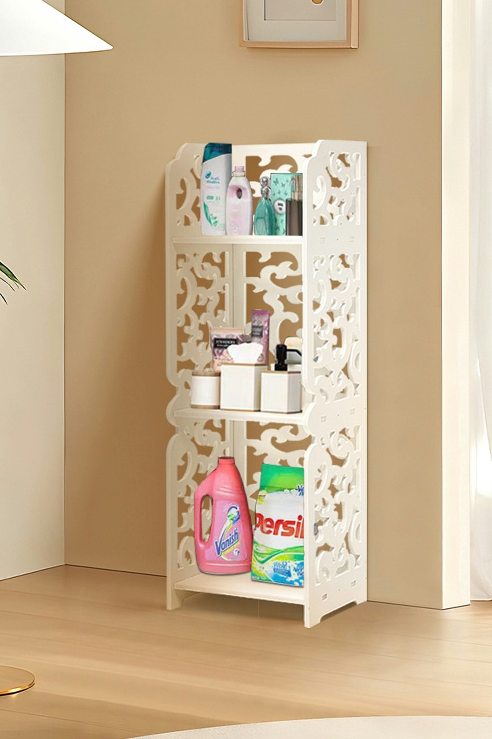Rackhams White 3 Tier Corner Shelf Unit Freestanding Small Corner Shelves