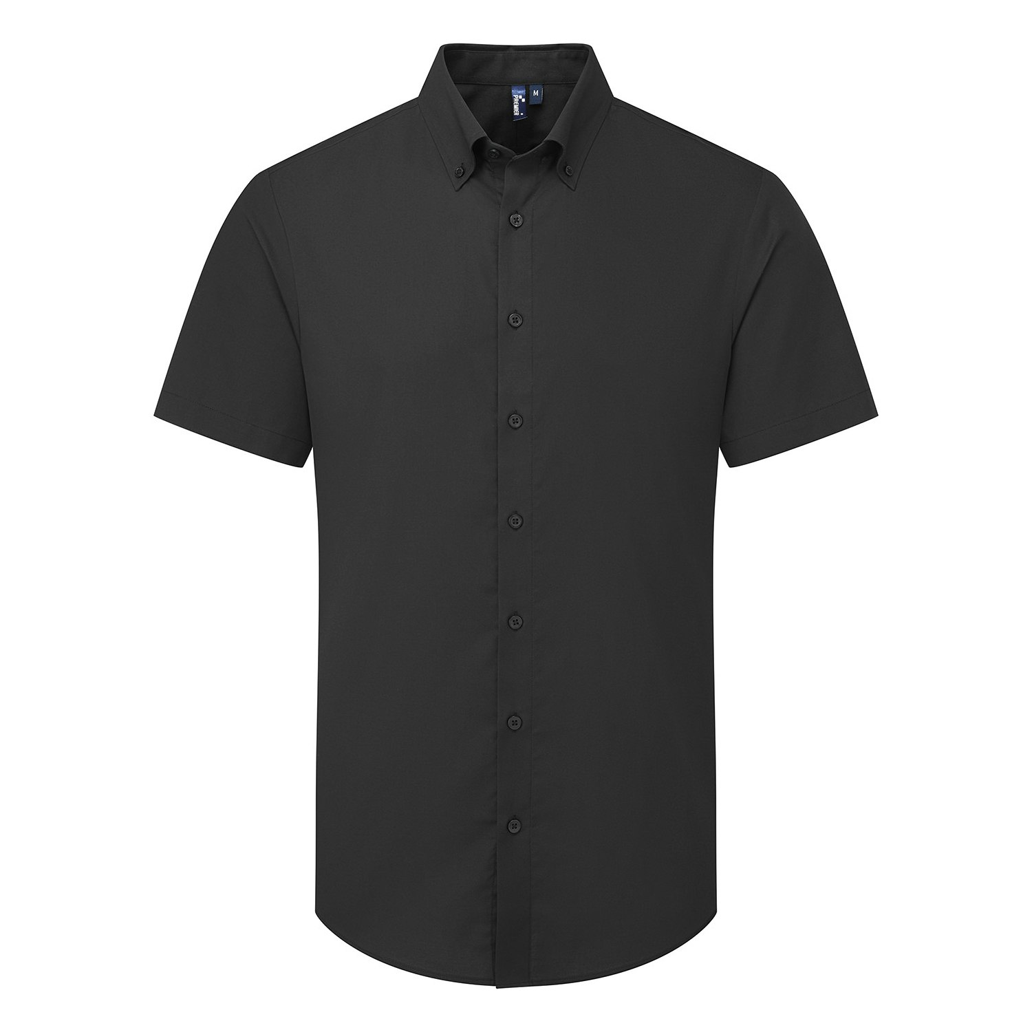 Premier (M, Black) Mens Supreme Oxford Short-Sleeved Formal Shirt - Image 2