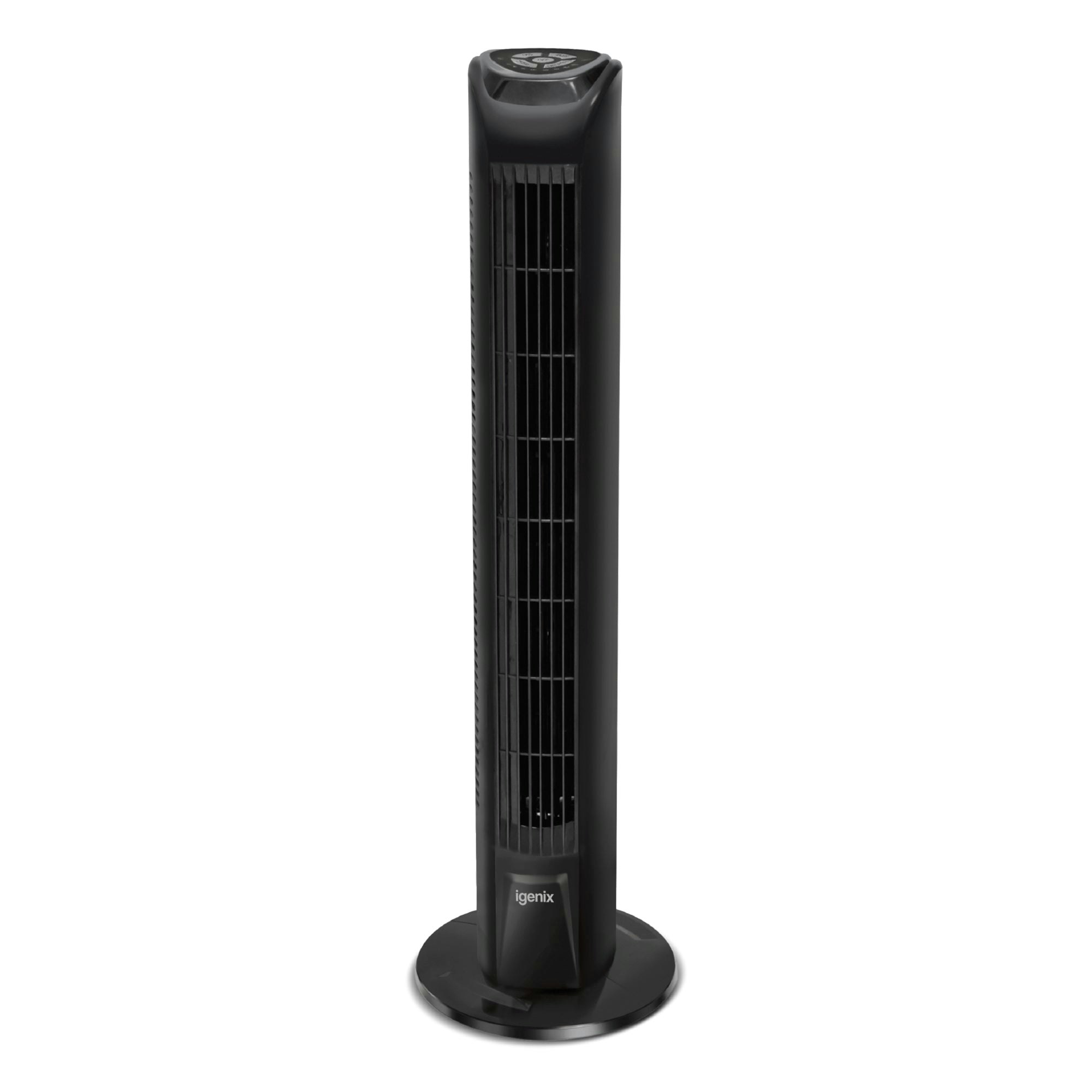 Igenix Black Tower Fan, Oscillating, 7.5 Hour Timer, 29 Inch,