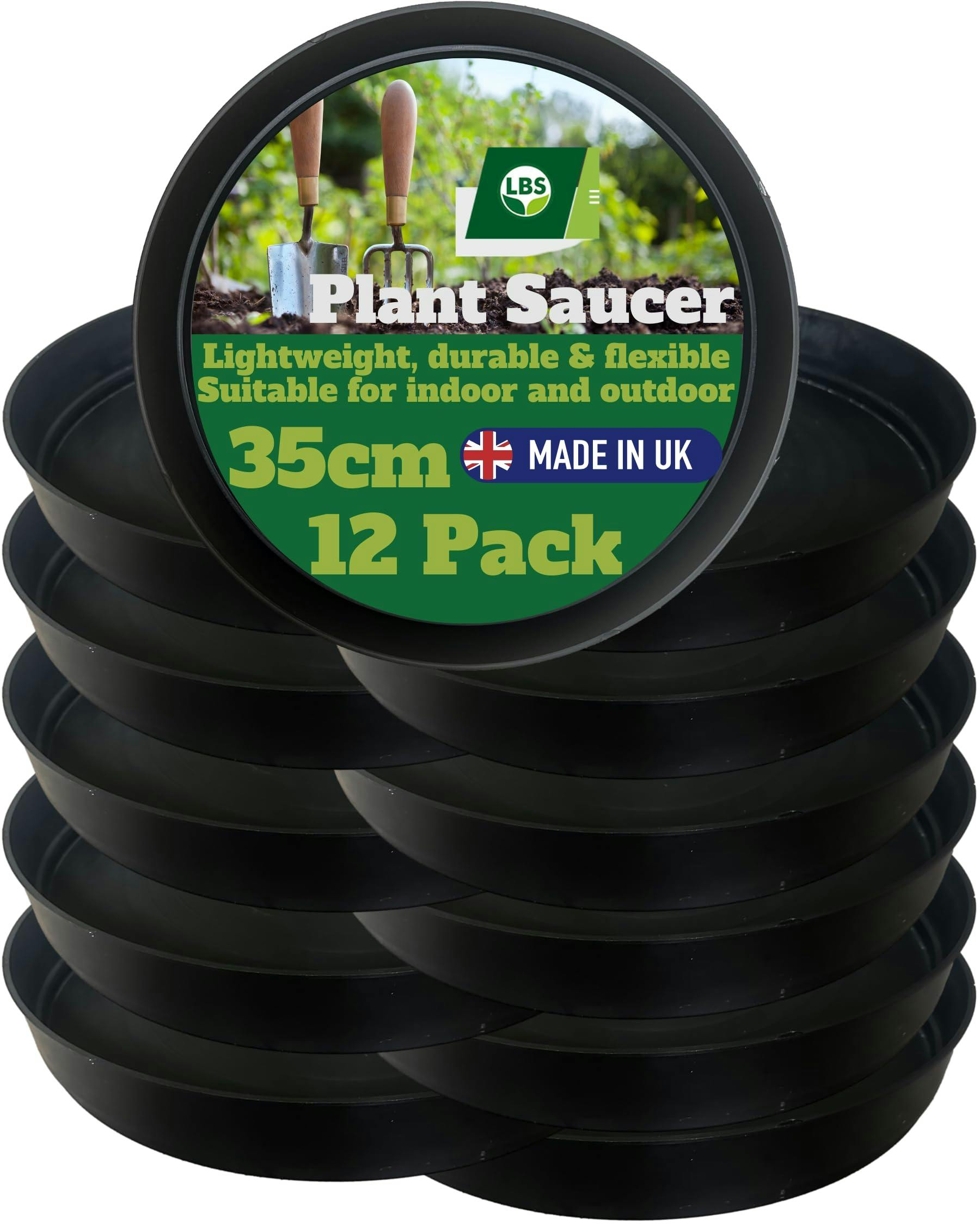 Rackhams Black 35Cm - 12 Pack Outdoor & Indoor Plant Pot Saucers