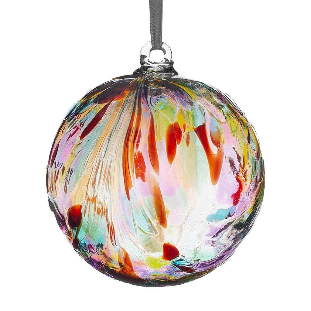 Sienna Glass Light 10Cm Friendship Ball - Feather Design -Multicoloured